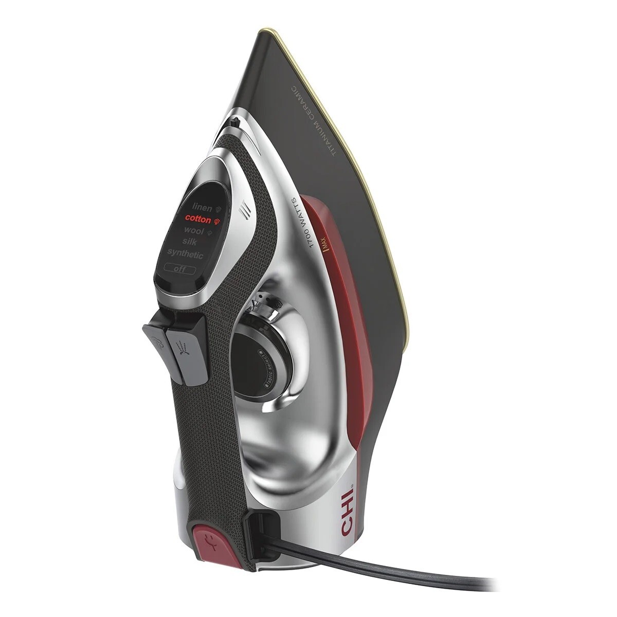 CHI Electronic Clothing Iron with Retractable Cord, 13102 NIB, 1700 Watts Black/