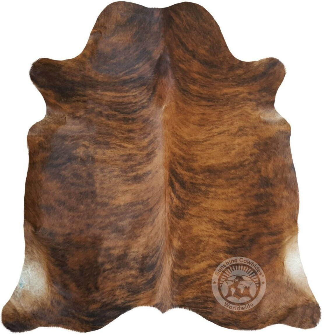 Real Cowhide Rug Brindle Reddish - Size 6x7-8’