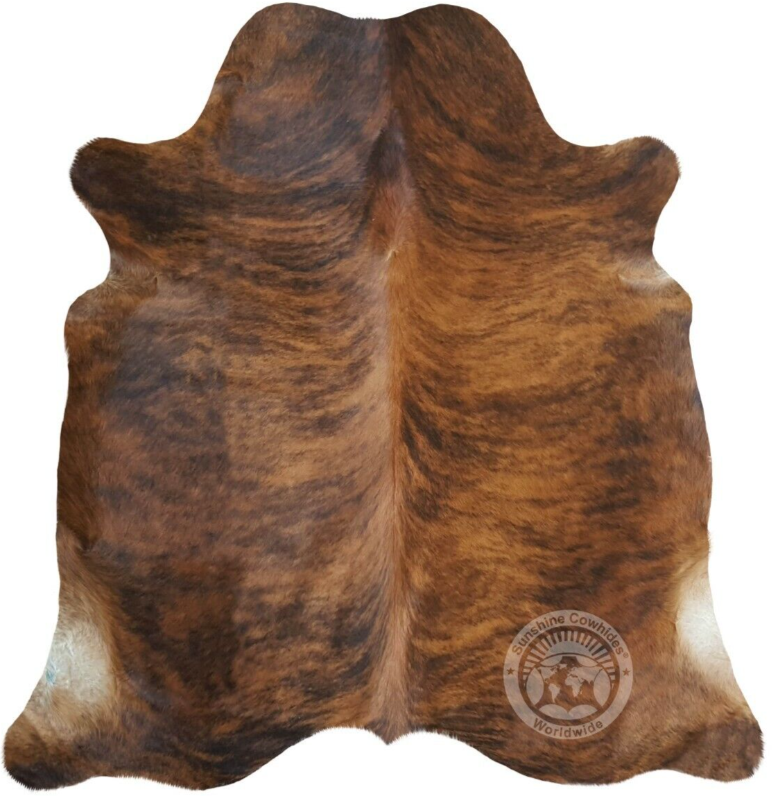 Real Cowhide Rug Brindle Reddish - Size 6x8’