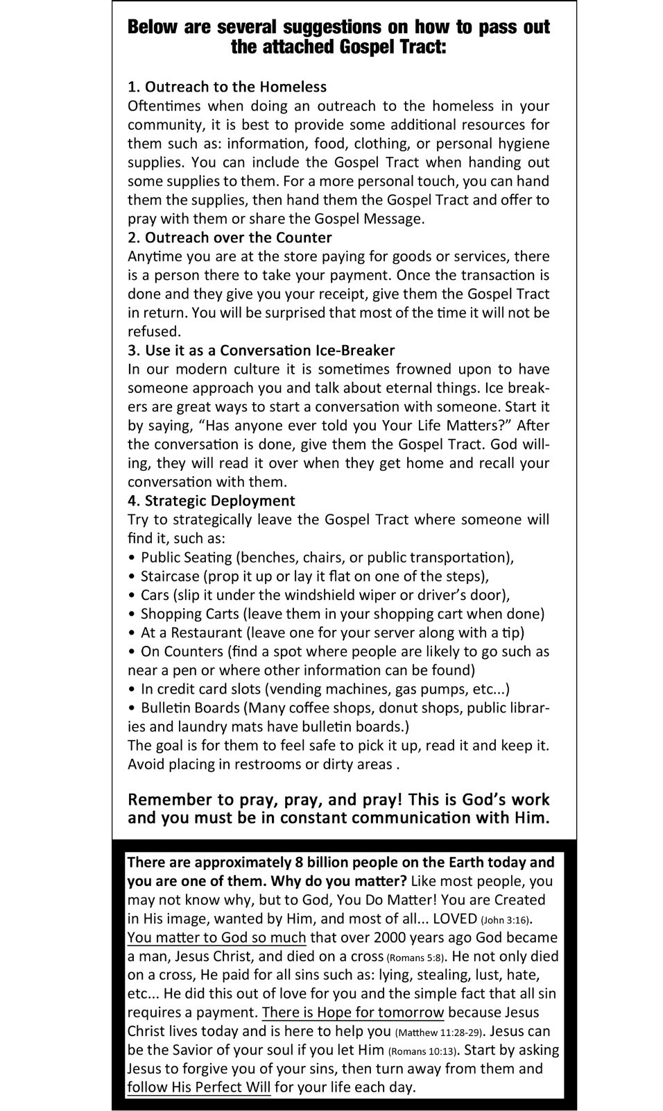 Christian Tract | Pack of 25 | Encourages Evangelism | Gospel Tracts