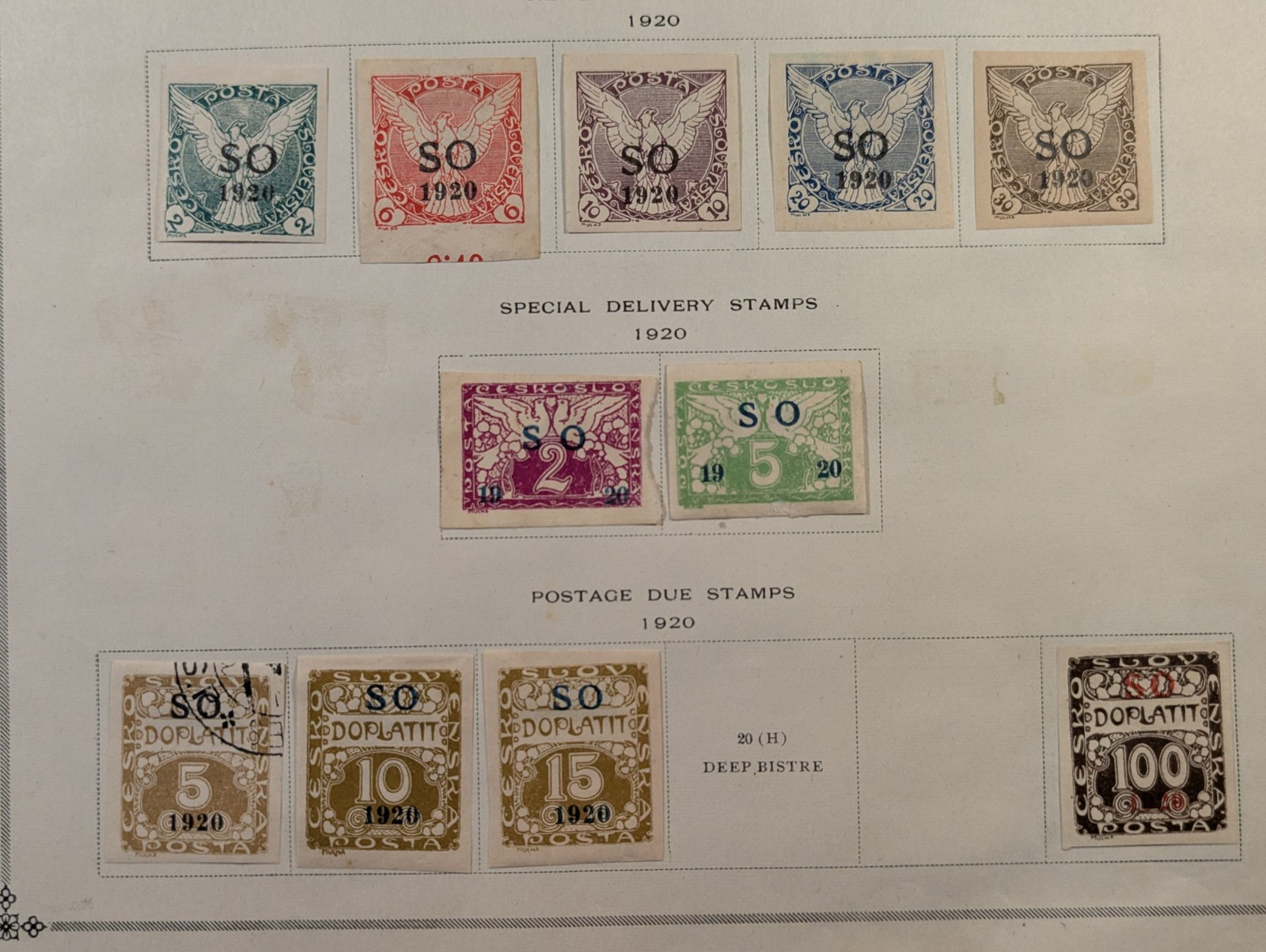 EASTERN SILESIA 1920 ALL OVERPRINTED "S O 1920" Czechoslovakia LOT of 16 Stamps