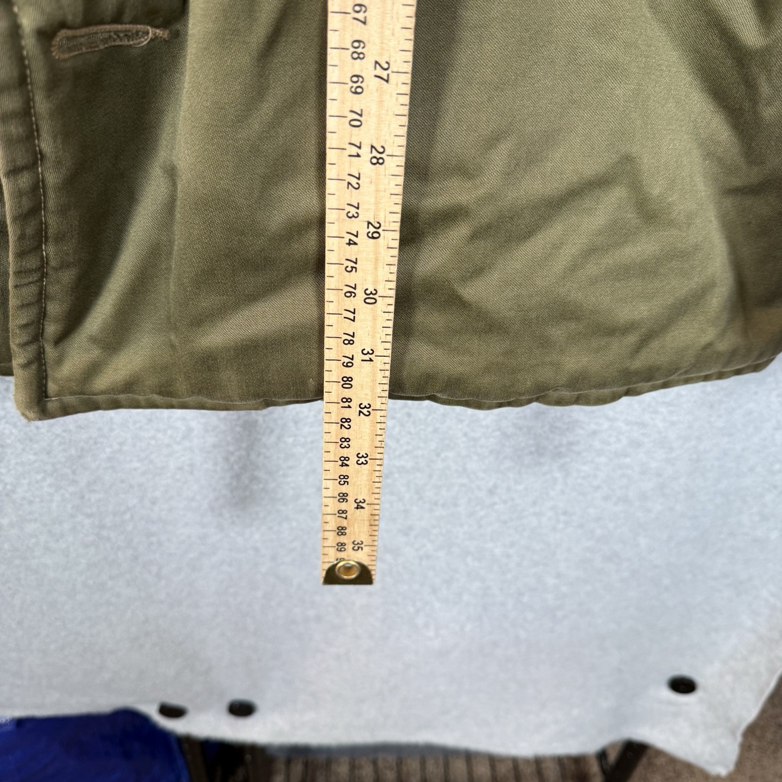 US Military Vintage 40s WW2 OG Faux Fur Talon Zip Hood B-9 Parka Jacket Mens XL