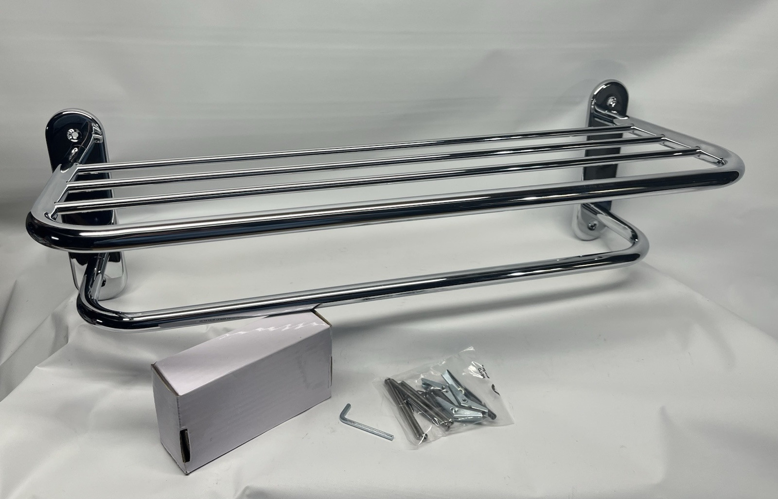 CSI 5207-241CH Moen Donner Commercial 24 Inch Towel Bar w/ Shelf Chrome Hotel