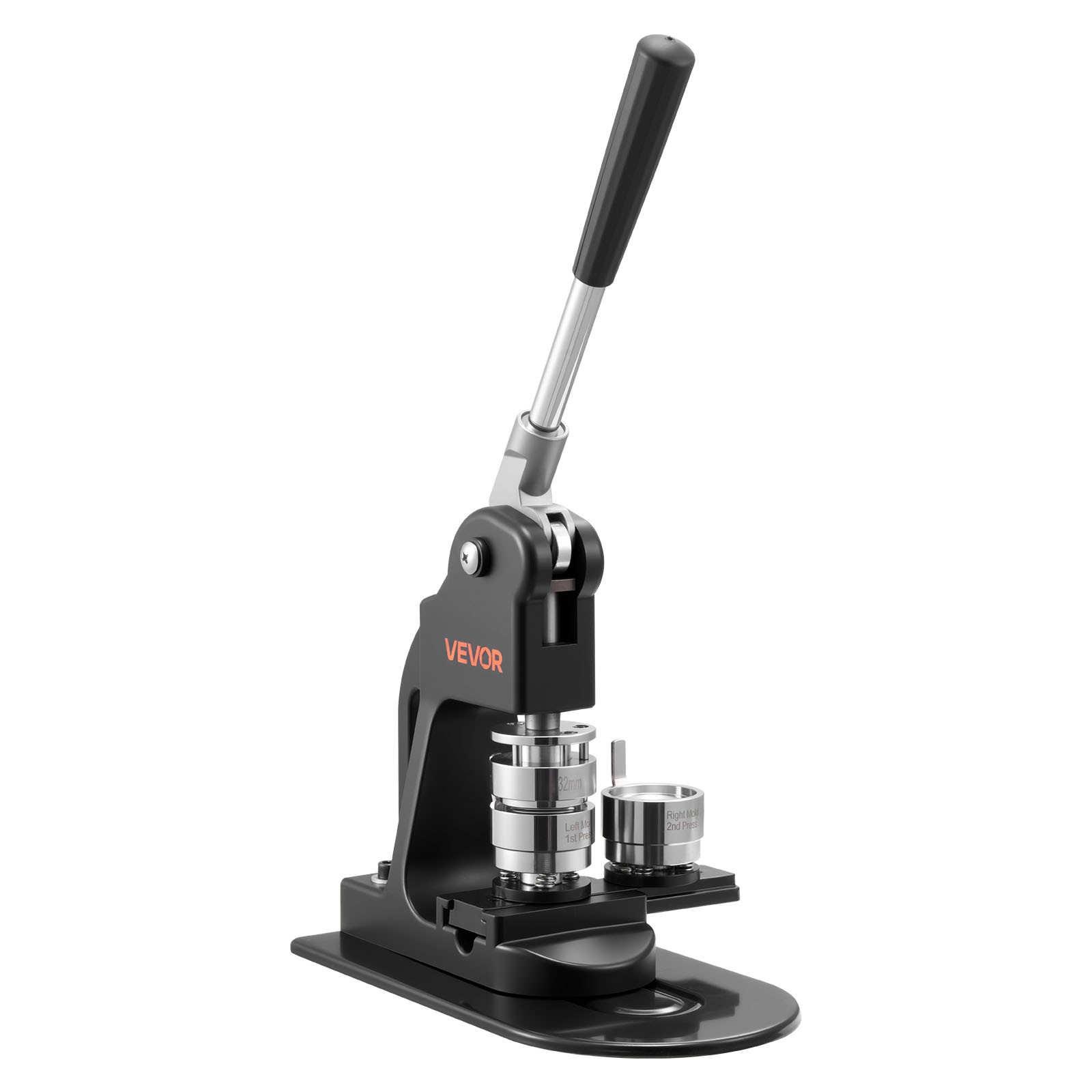 VEVOR Button Maker Machine Pin Maker Machine 1.25 in 500pcs Button Parts Black