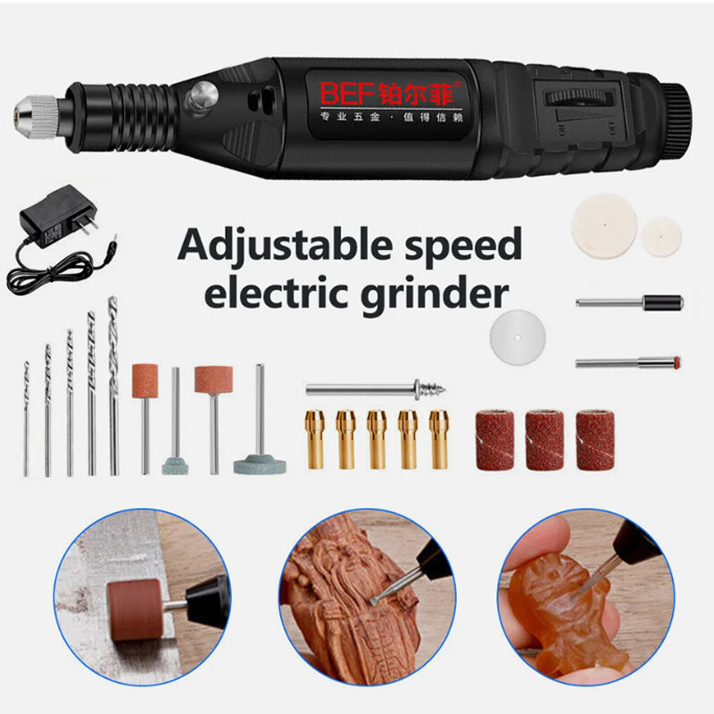 25pcs Variable Speed Rotary Tool Kit Accessories Grinding Sanding Polishing Set