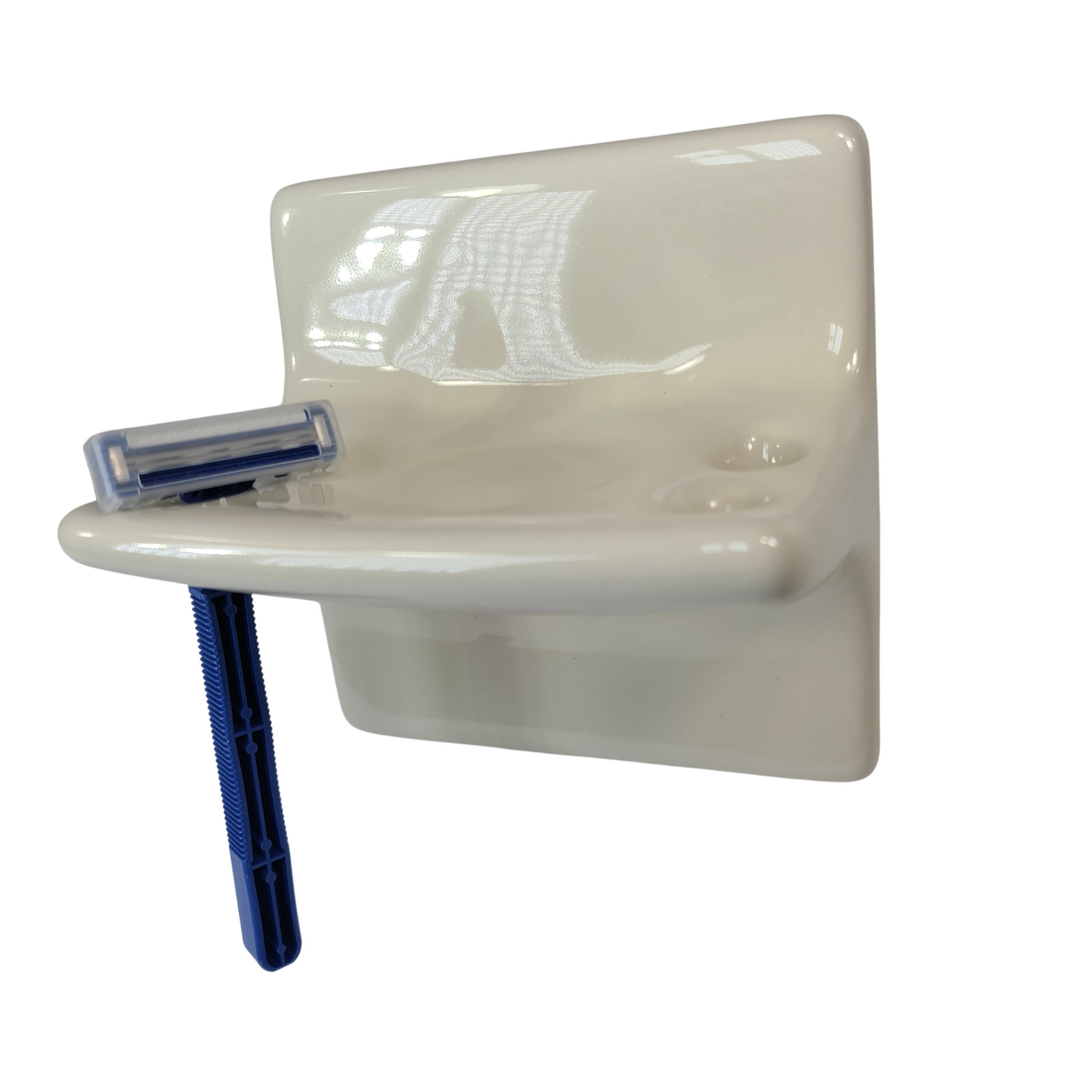 Vintage Beige Bone Almond Ceramic Tile Toothbrush Holder Tumbler Cup Tray Retro