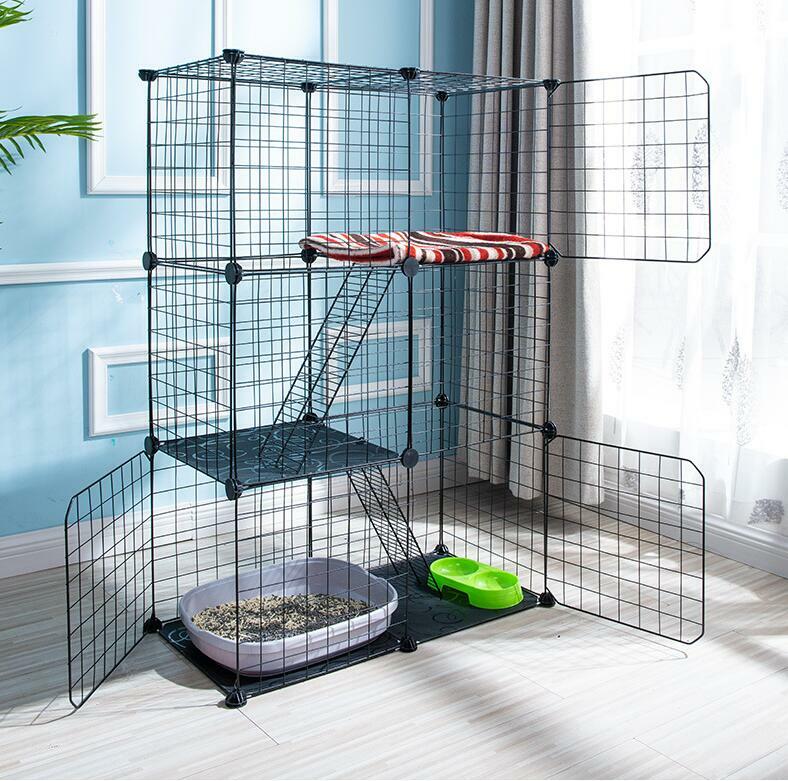 3-Tier Cat Cage Folding Matal Wire Cat Crate Kennel Pen Pet House Furniture DIY