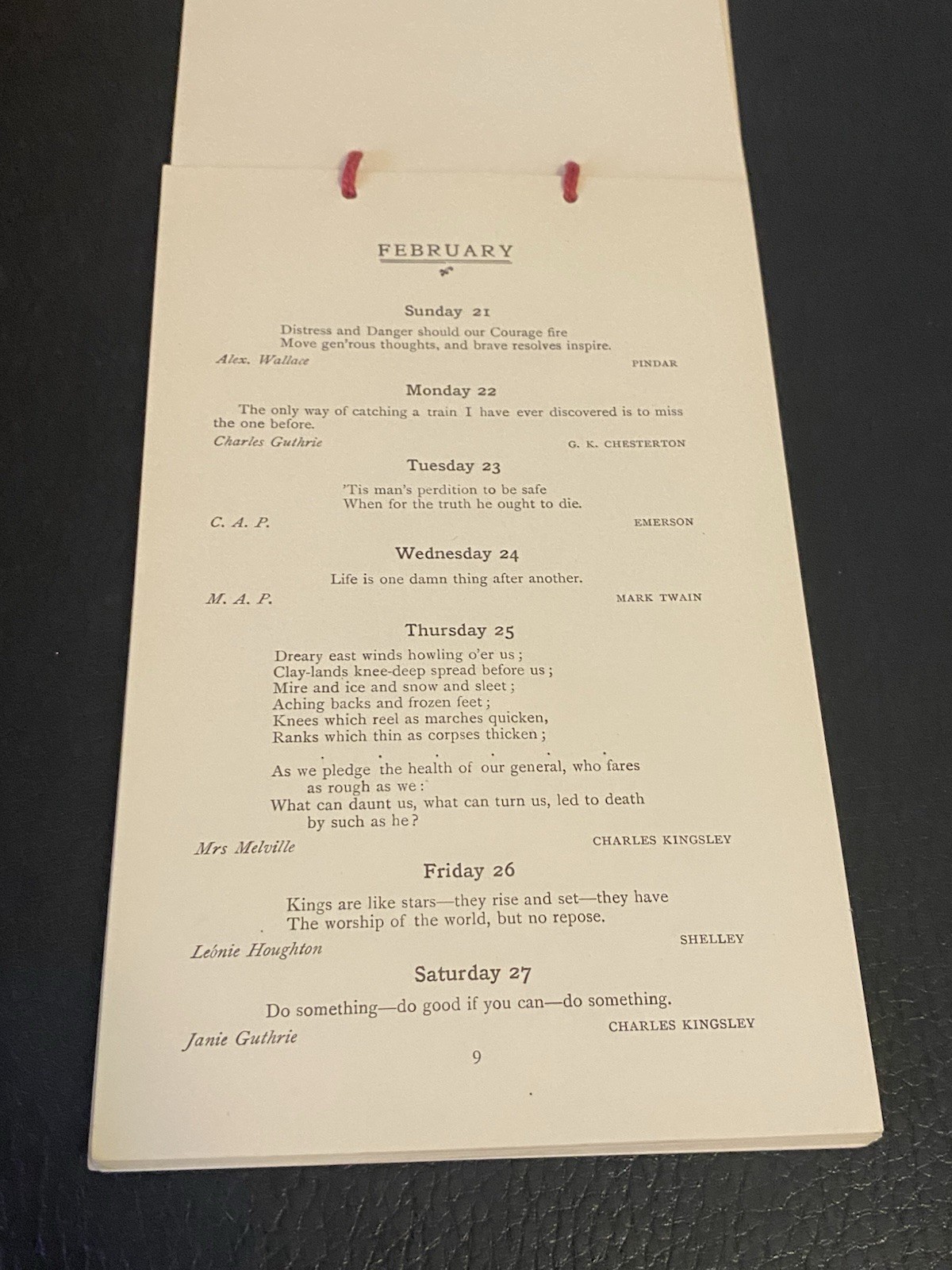 1915 BRITISH WWI WAR CALENDAR FOR SAILORS SOLDIERS CHRISTMAS FUND QUOTATIONS