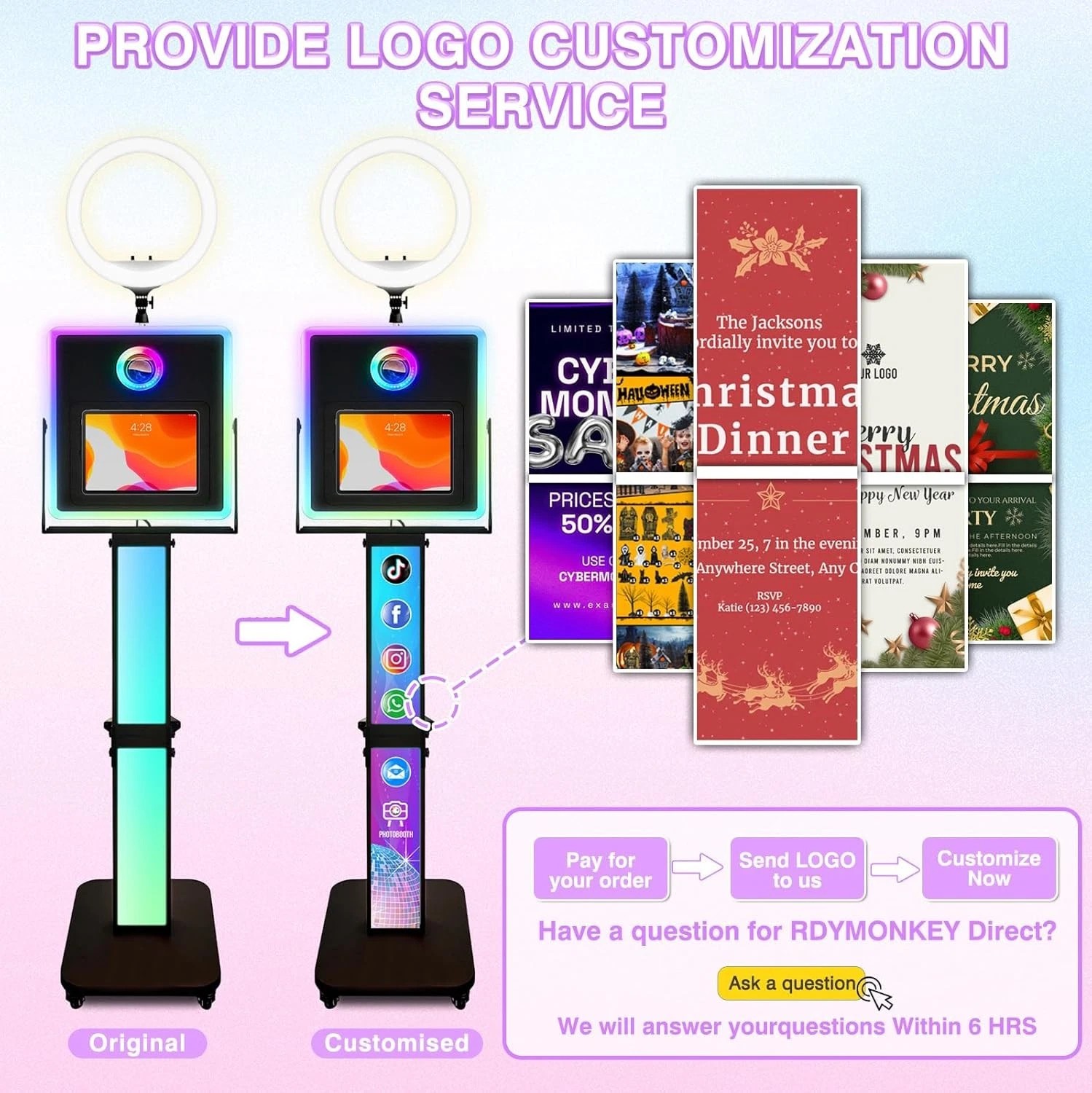 2 in 1 Photo Booth for iPad & Camera App Control for Easter Spring Party Events