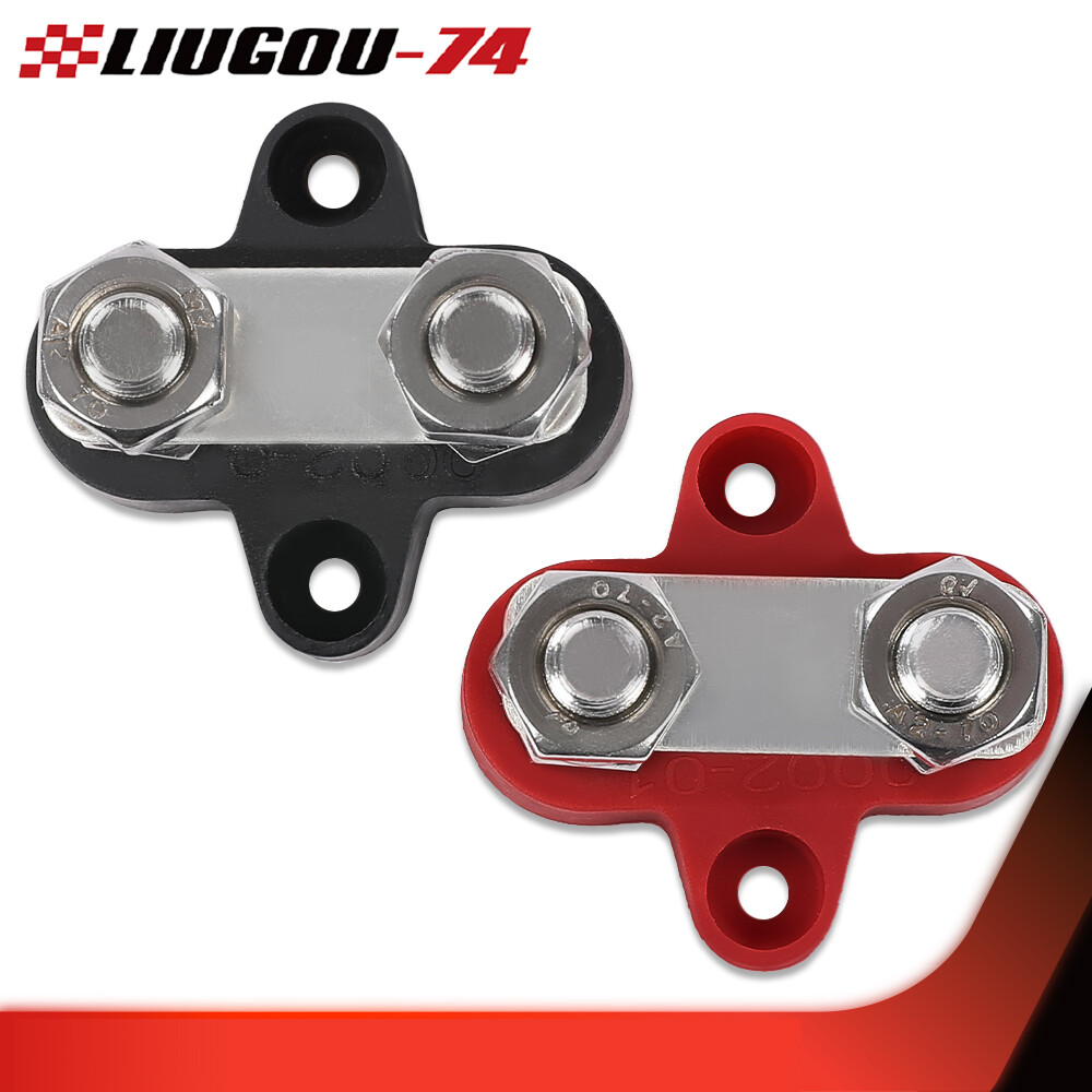 Red Black Junction Block Power Post Insulated Terminal Stud Battery 5/16" Ring