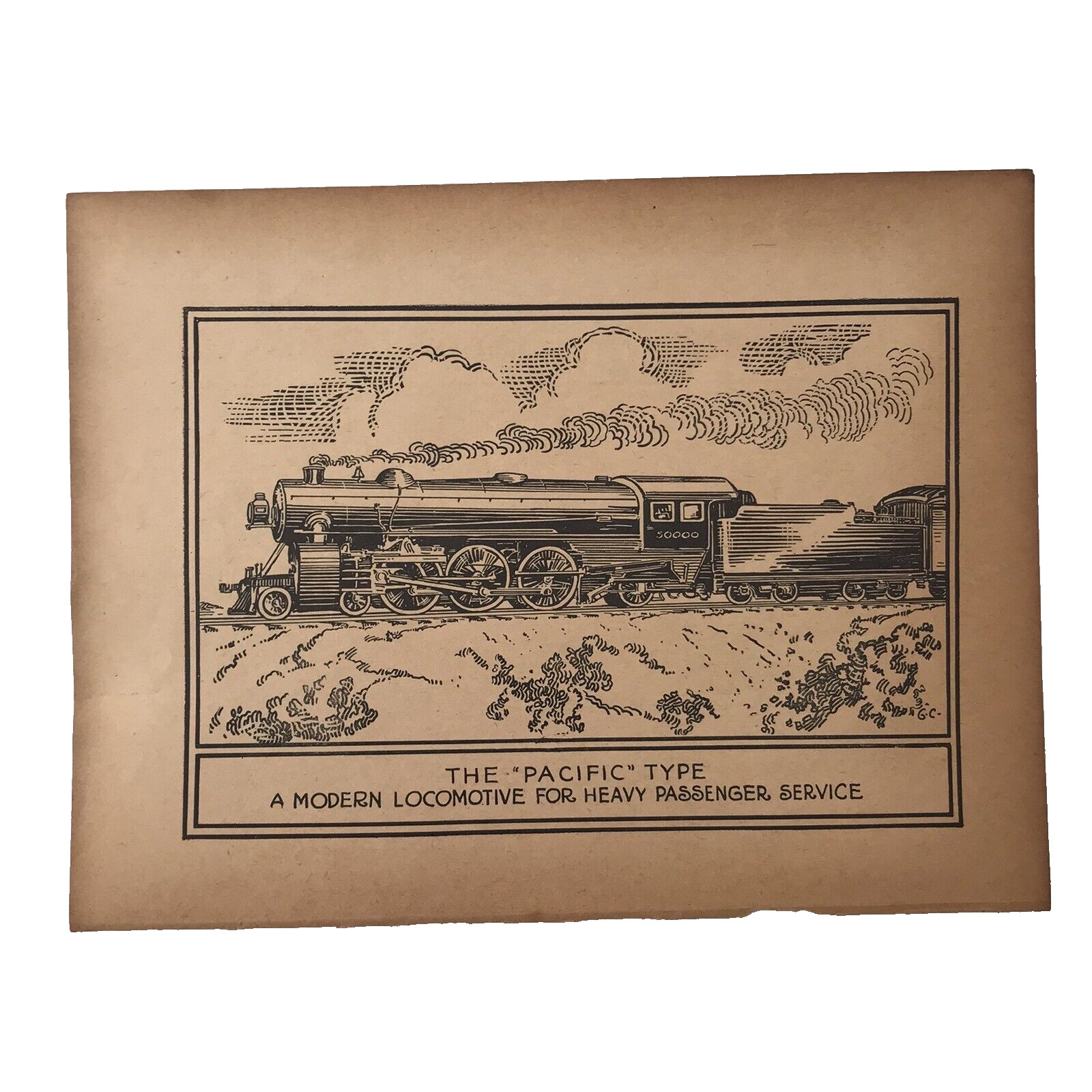 US Railroad Train Engines Early Locomotive 5 Blackline Art Prints 3 pgs Antique