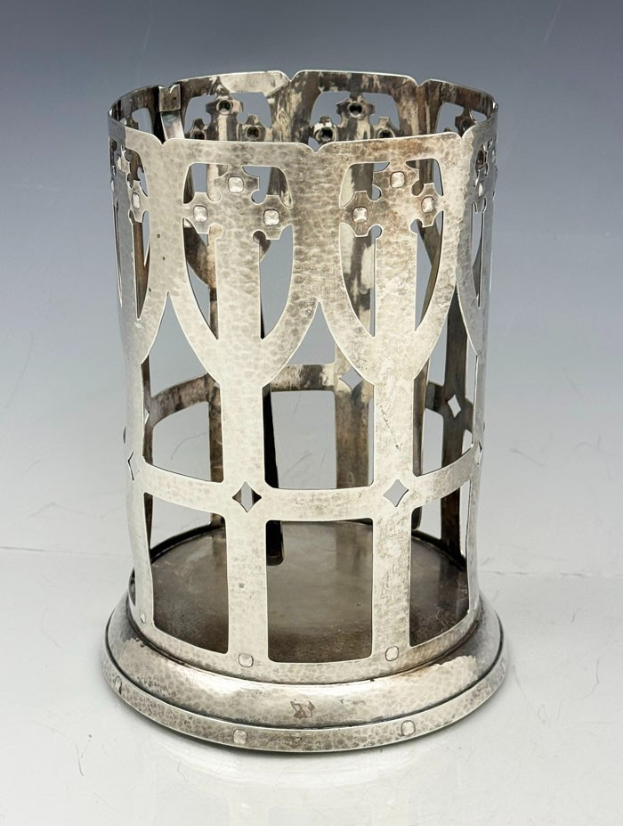 Rare SHREVE Hammered Sterling WINE Champagne BOTTLE HOLDER