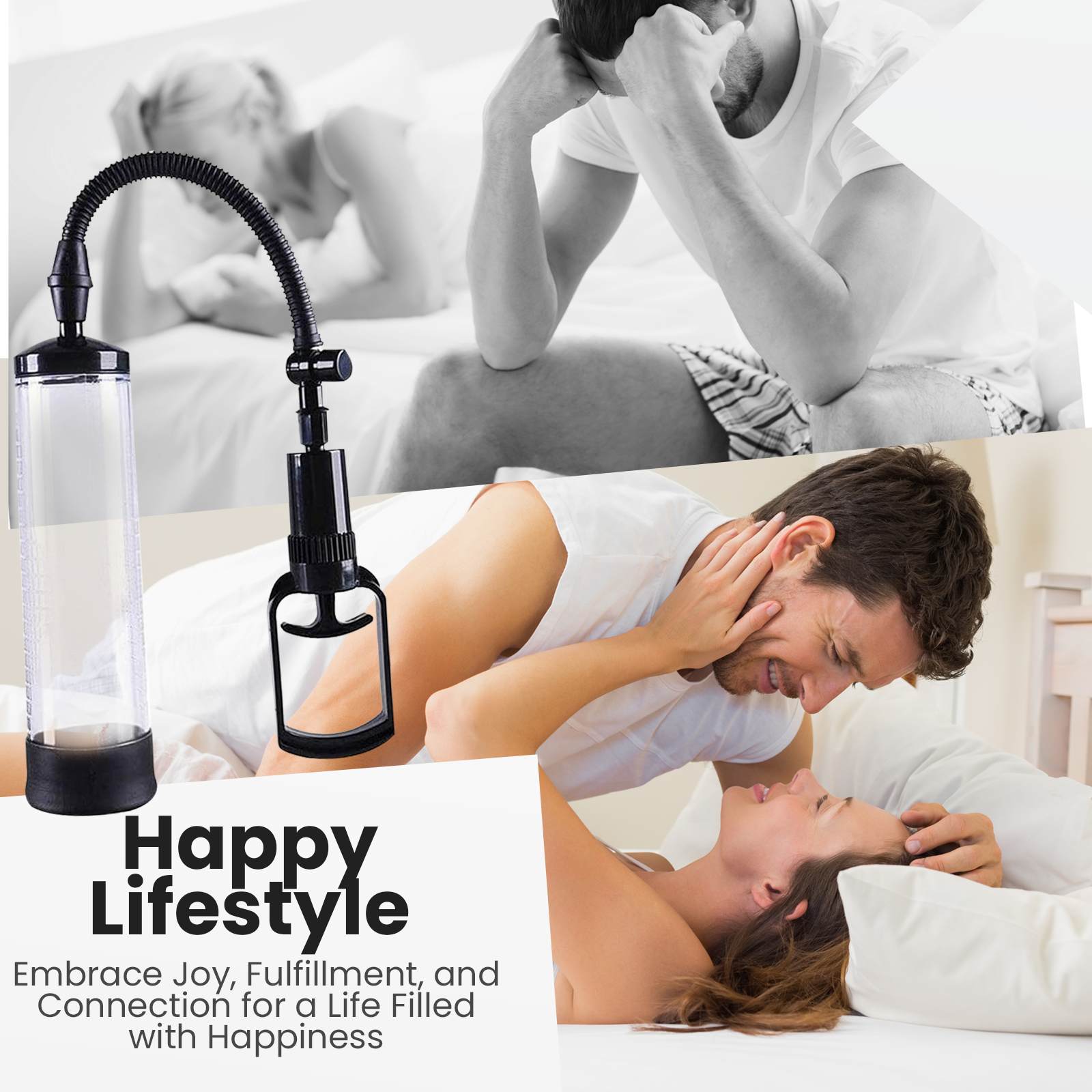 Vacuum Penis Pump for Male ED Enhancement Erectile Enlargement +3 Rings 1 Sleeve