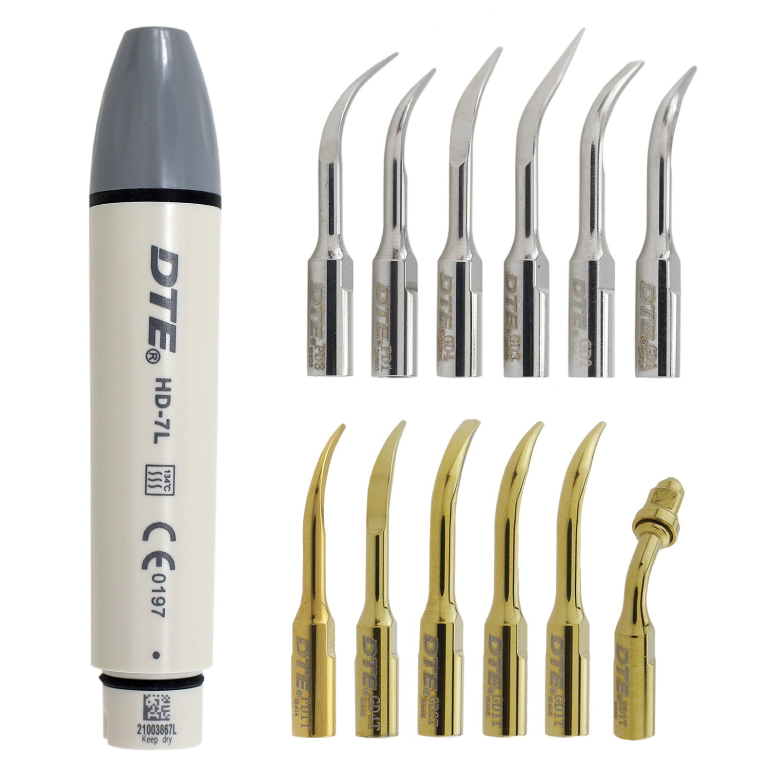 Woodpecker DTE HD-7L Handpiece Dental Ultrasonic Piezo Scaler Tips GD1 GD4 PD1