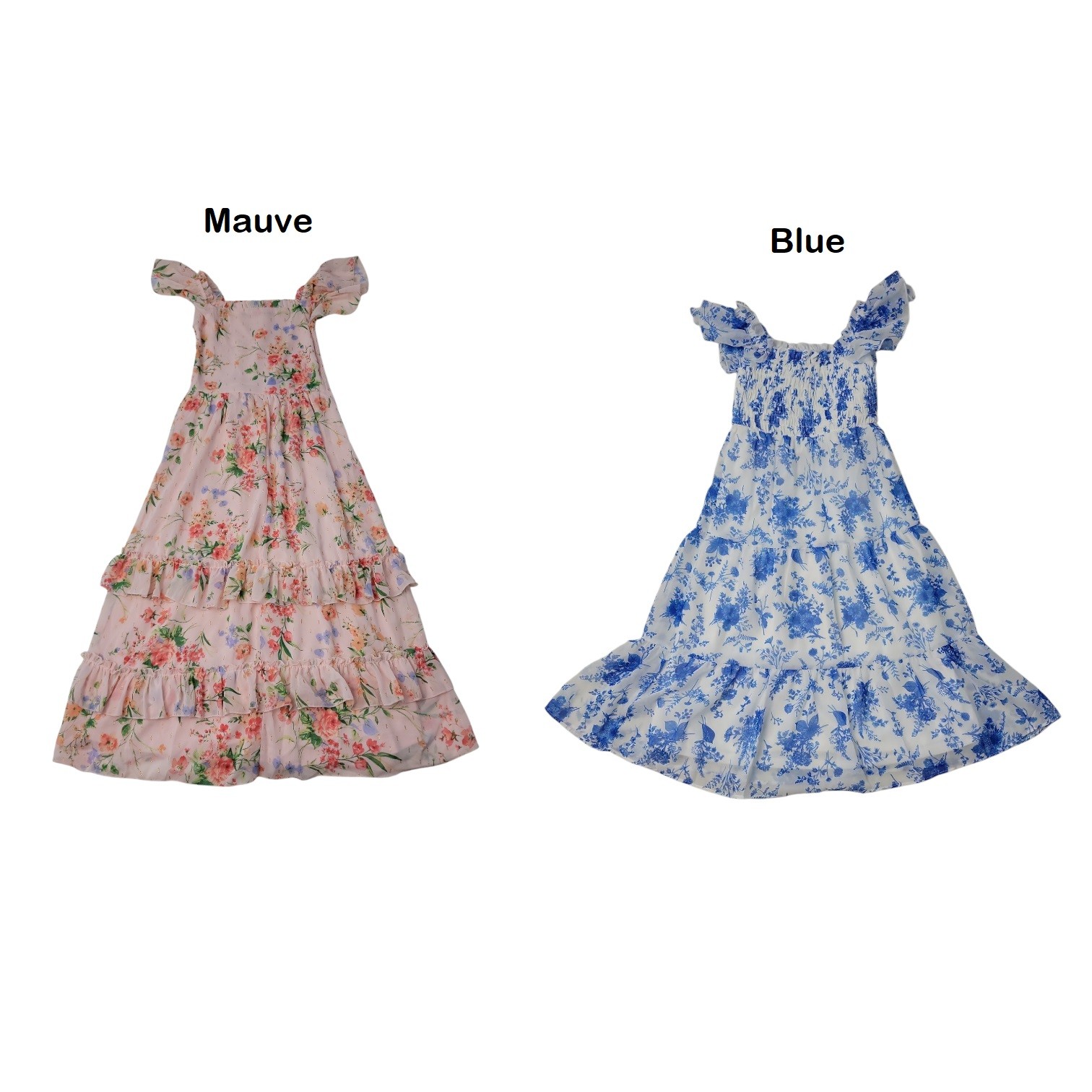 Rare Editions Girls Ruffle Hem Tiered Skirt Chiffon Maxi Dress