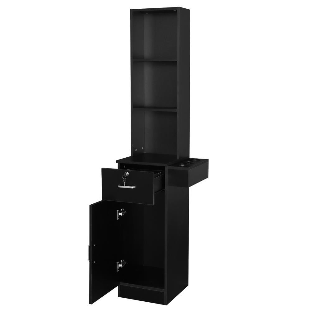 Hairdresser Beauty Salon Hair Styling Barber Station Wall Mount Cabinet Black