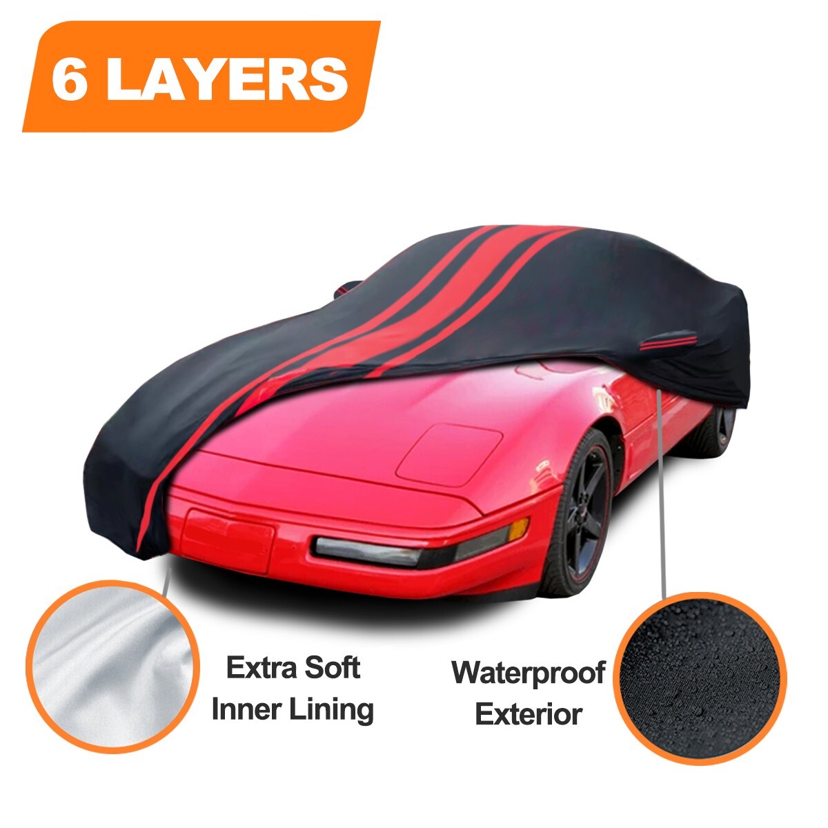 6 Layer Custom Car Cover Outdoor Waterproof for Chevy Corvette C5 1997-2004