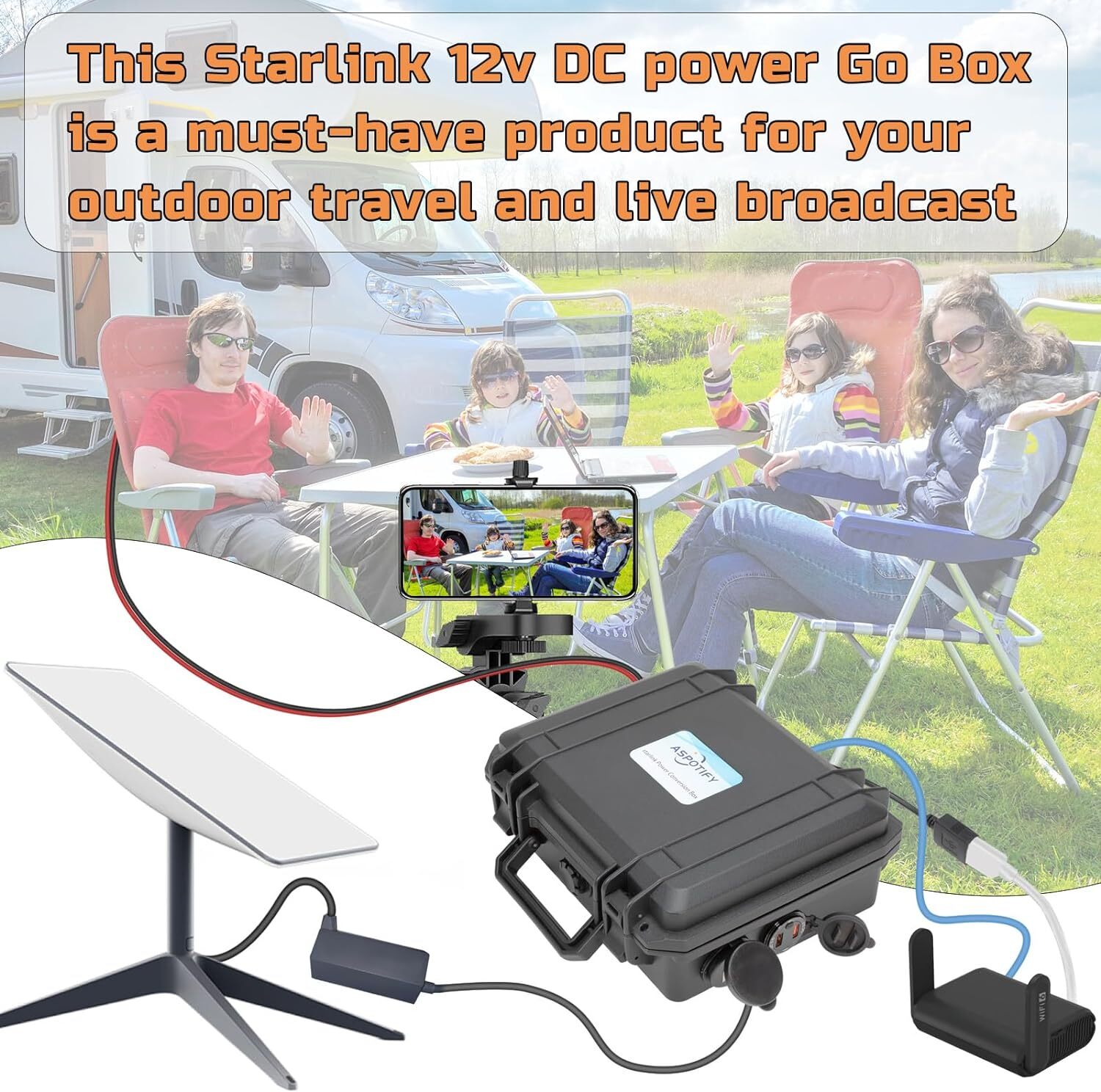 Starlink DC Conversion Go Box, Starlink Power Conversion Box Kit