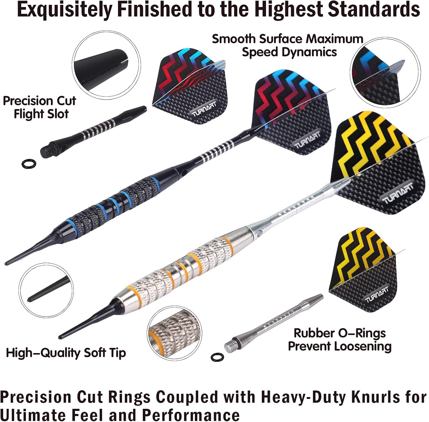 Darts Plastic Tip - Professional Soft Tip Darts Set for Electronic Dartboard 12