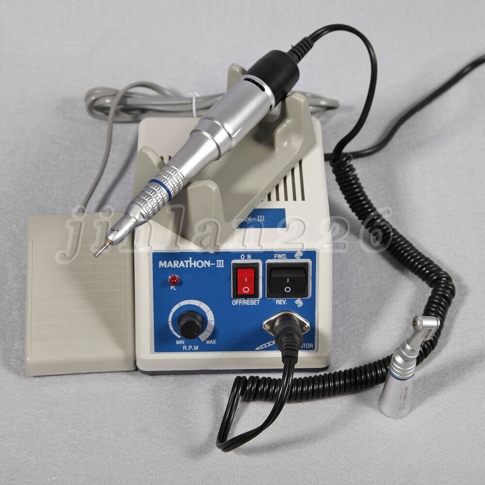 Dentist Lab MARATHON Handpiece 35K RPM Electric Micromotor Polisher 10 Drill Bur