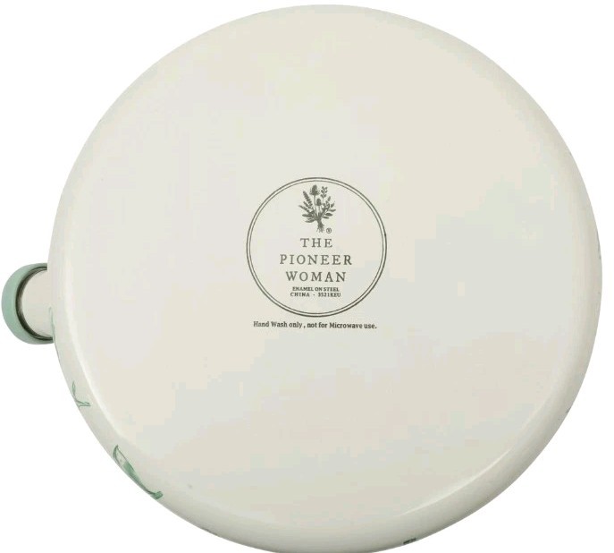 Pioneer Woman ~ AGATHA ~ 2 Quart Tea Kettle ~ Enamel on Steel ~ Floral ~ GREEN