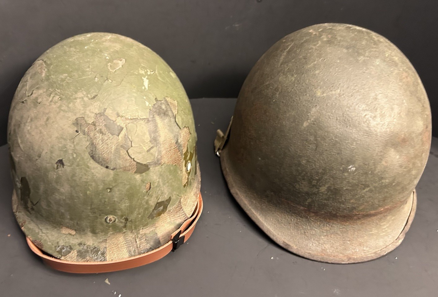 ORIGINAL PAINT 1944 WWII McCord M1 Steel Helmet w/Liner Rear Seam Swivel Bale