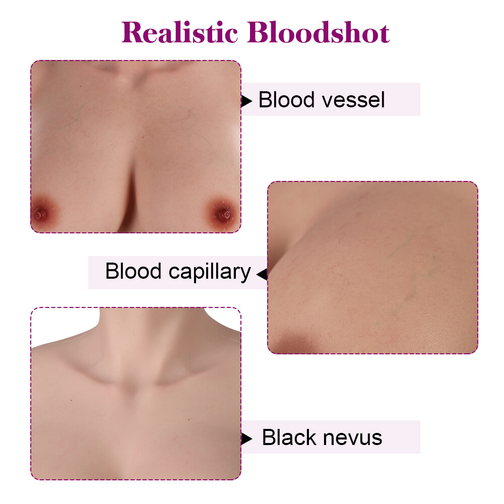 Realistic Silicone Breast Forms B-K Cup Fake Boobs Breastplate for Crossdresser