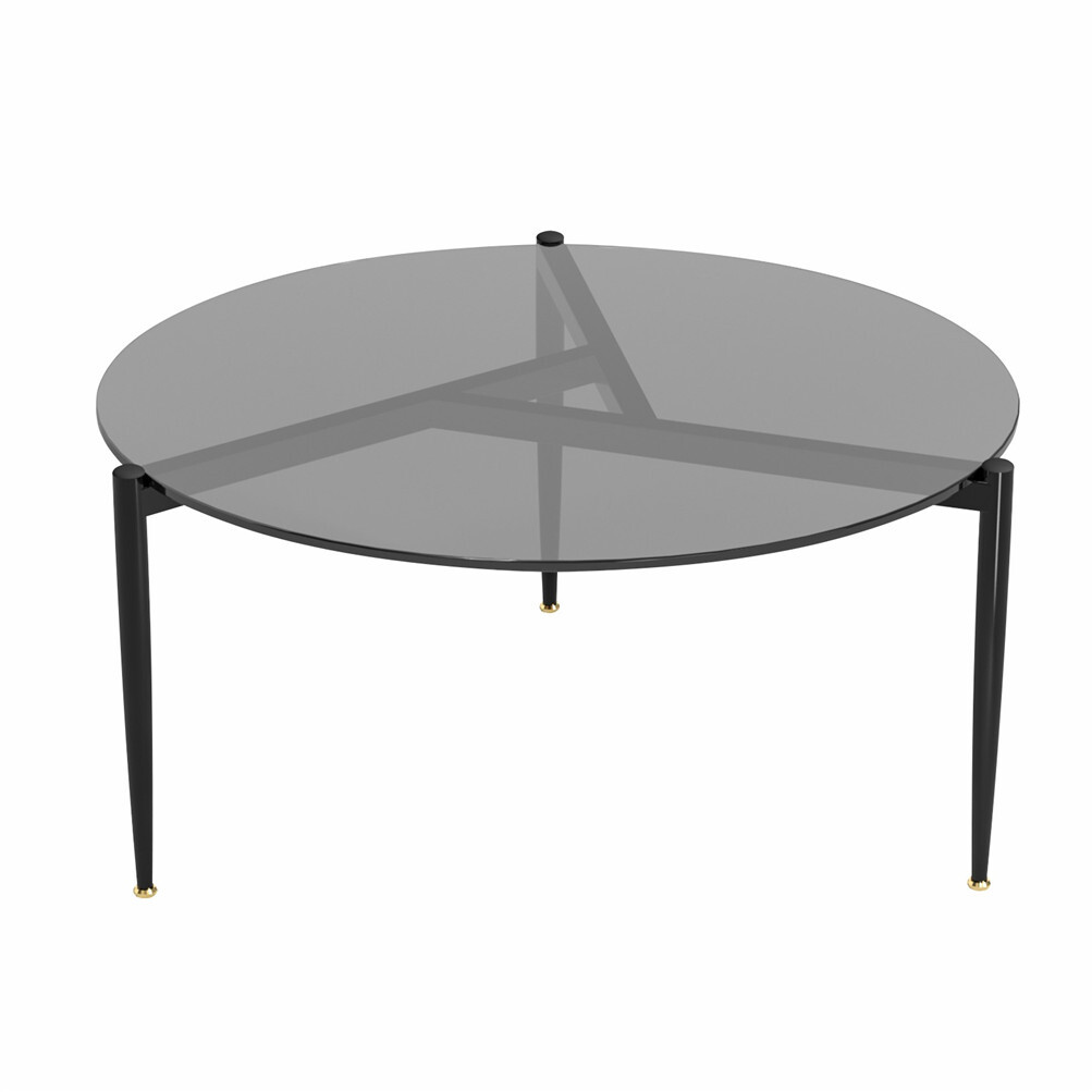 2 Size Modern Art Glass Top Coffee Table Round End Table Sofa Side Accent Tables