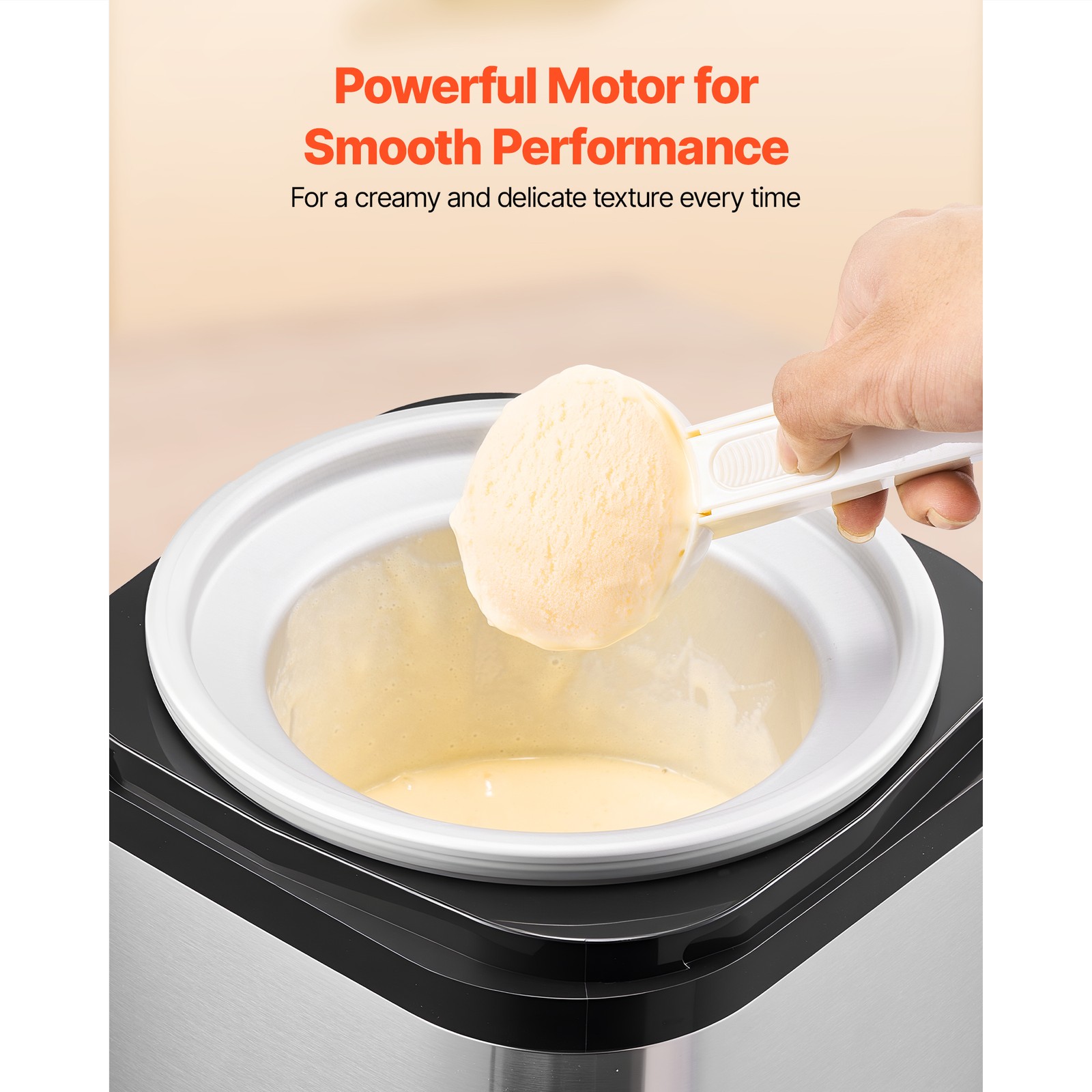 Uimoso Automatic Ice Cream Machine 2.11 Qt Capacity Stainless Steel for Home DIY