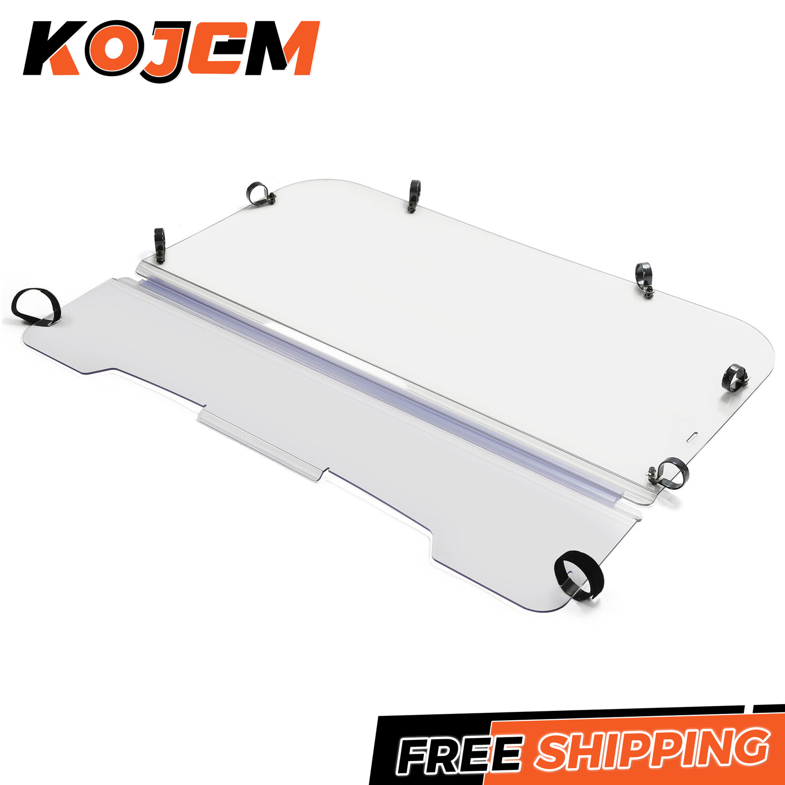 KOJEM For 2001-08 Kawasaki Mule 3000 & 3010 Front Folding Windshield 1/4 THICK