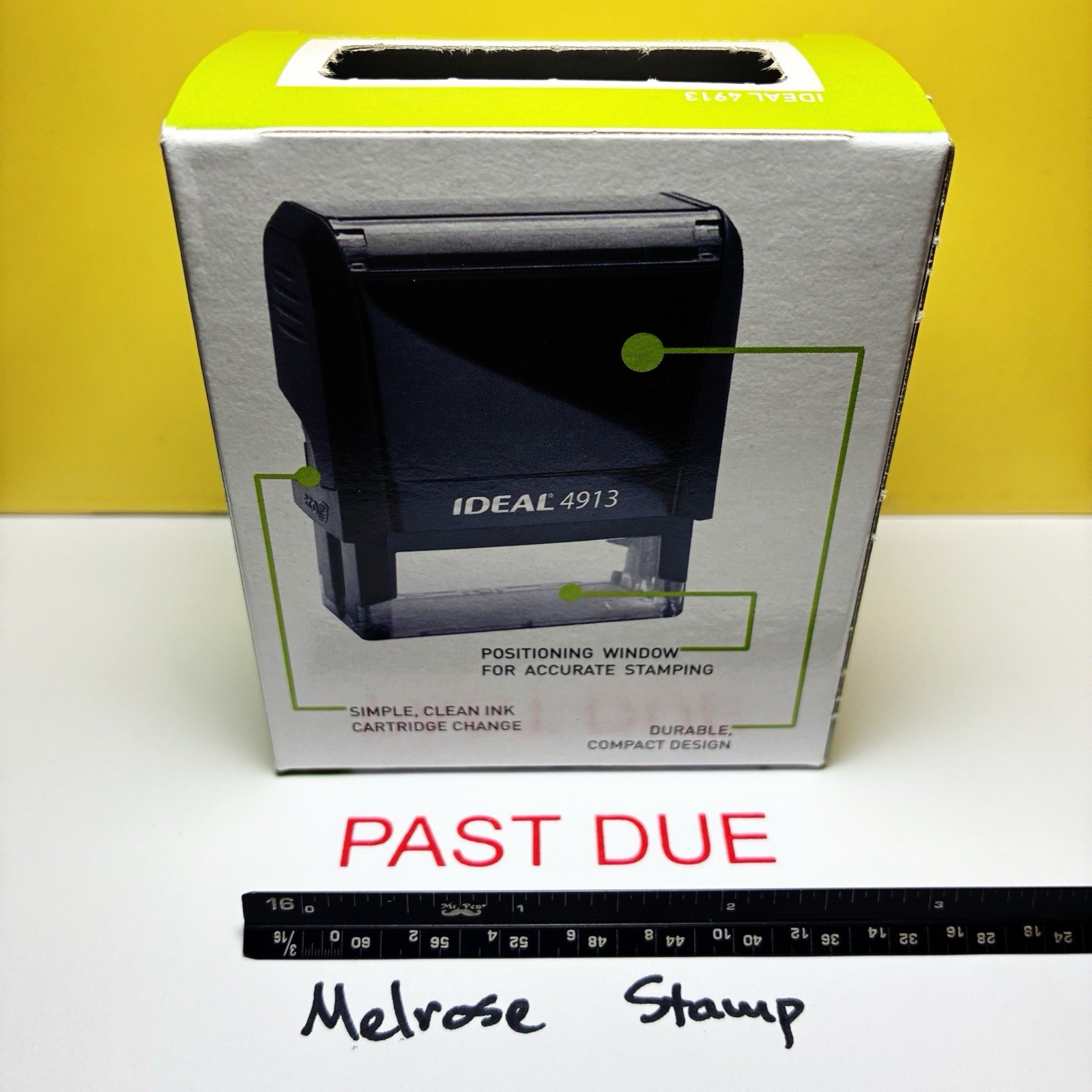 Past Due Rubber Stamp Red Ink Self Inking Ideal 4913