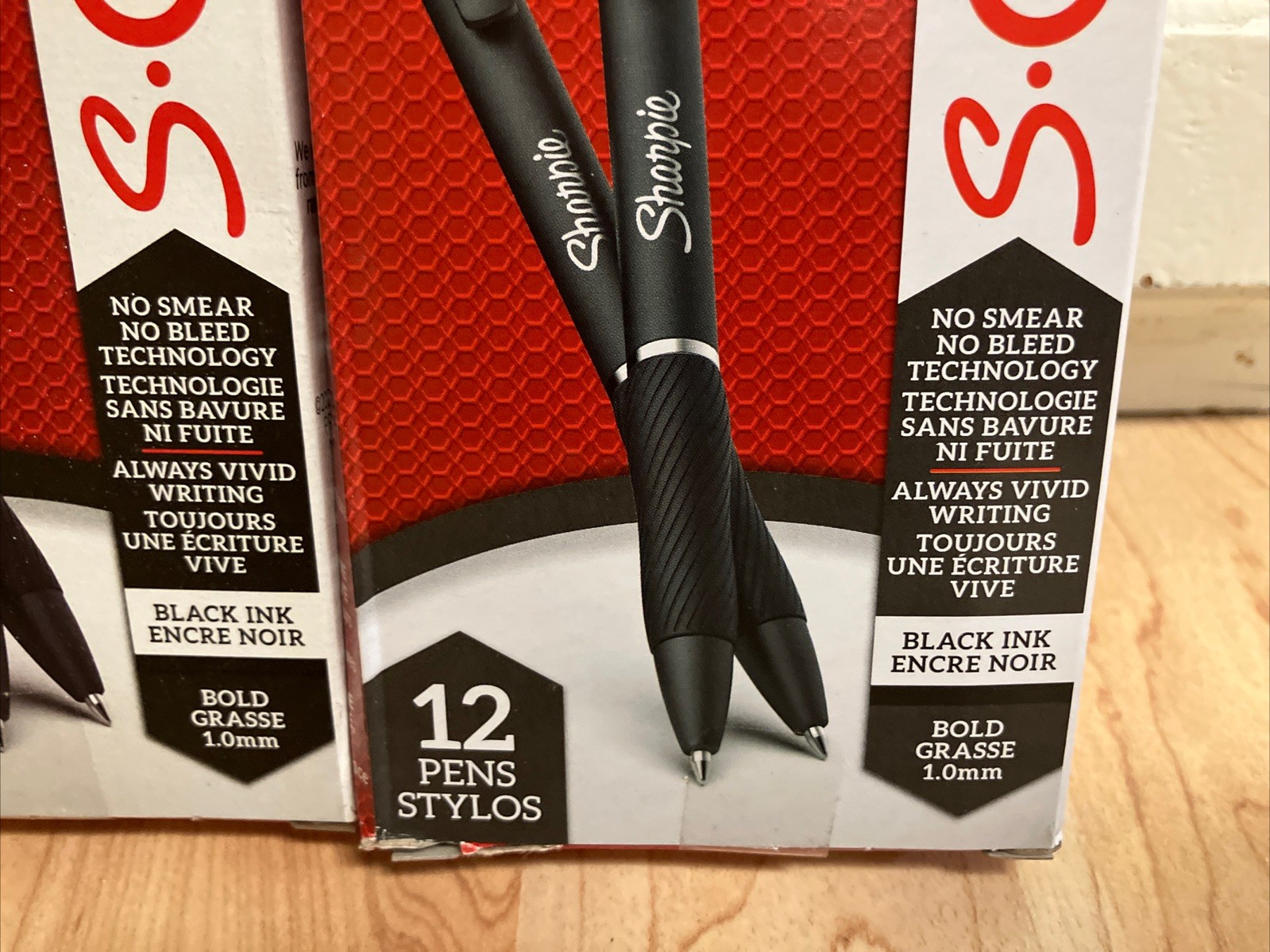 3 BOXES Sharpie S-Gel, Gel Pens, Bold Point (1.0mm), Black Ink Gel Pen, 12 Count
