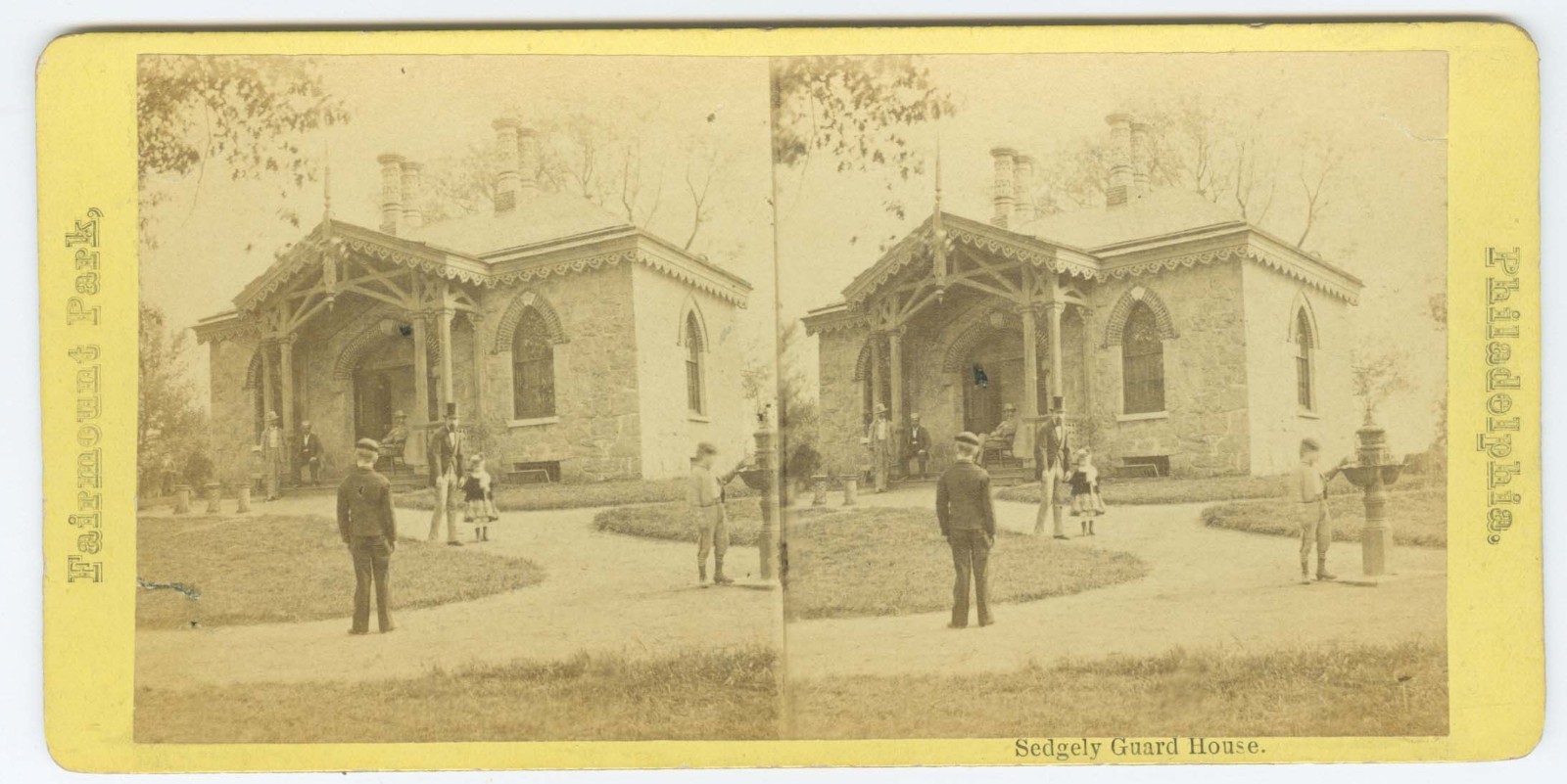 G2255~ PHILADELPHIA – Sedgley (Porters) Guard House c.1870s Stereoview