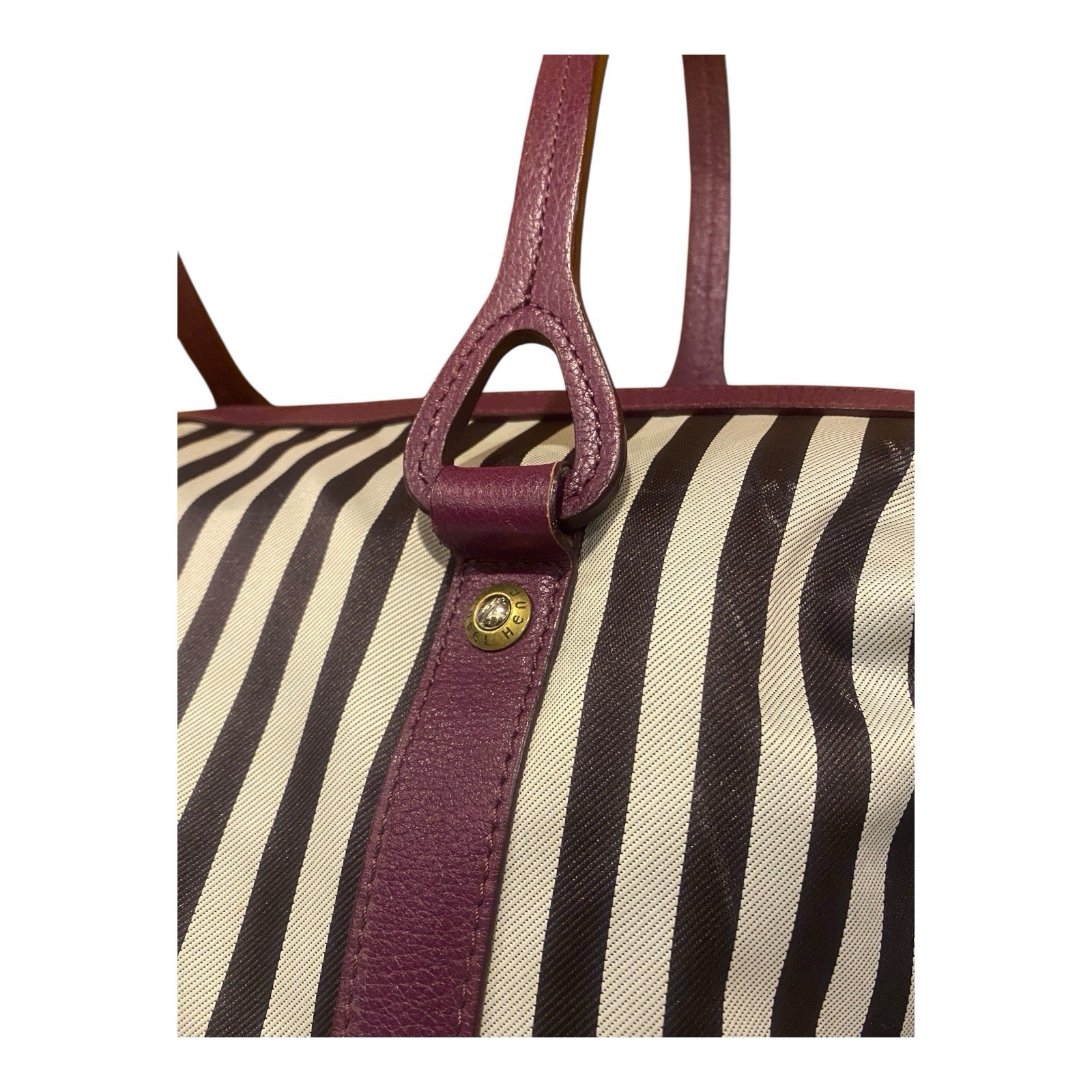 Henri Bendel Iconic Stripe Pet Carrier Dog Bag 5th Ave NY Travel Designer RARE!