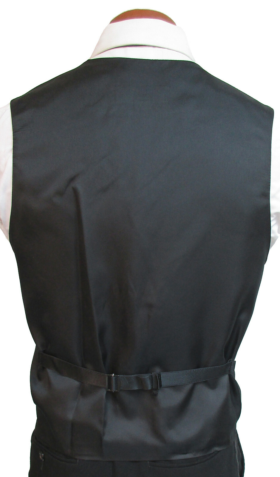 Men's Larr Brio Black Satin Tuxedo Vest and Bow Tie Mason Wedding Groom Large L