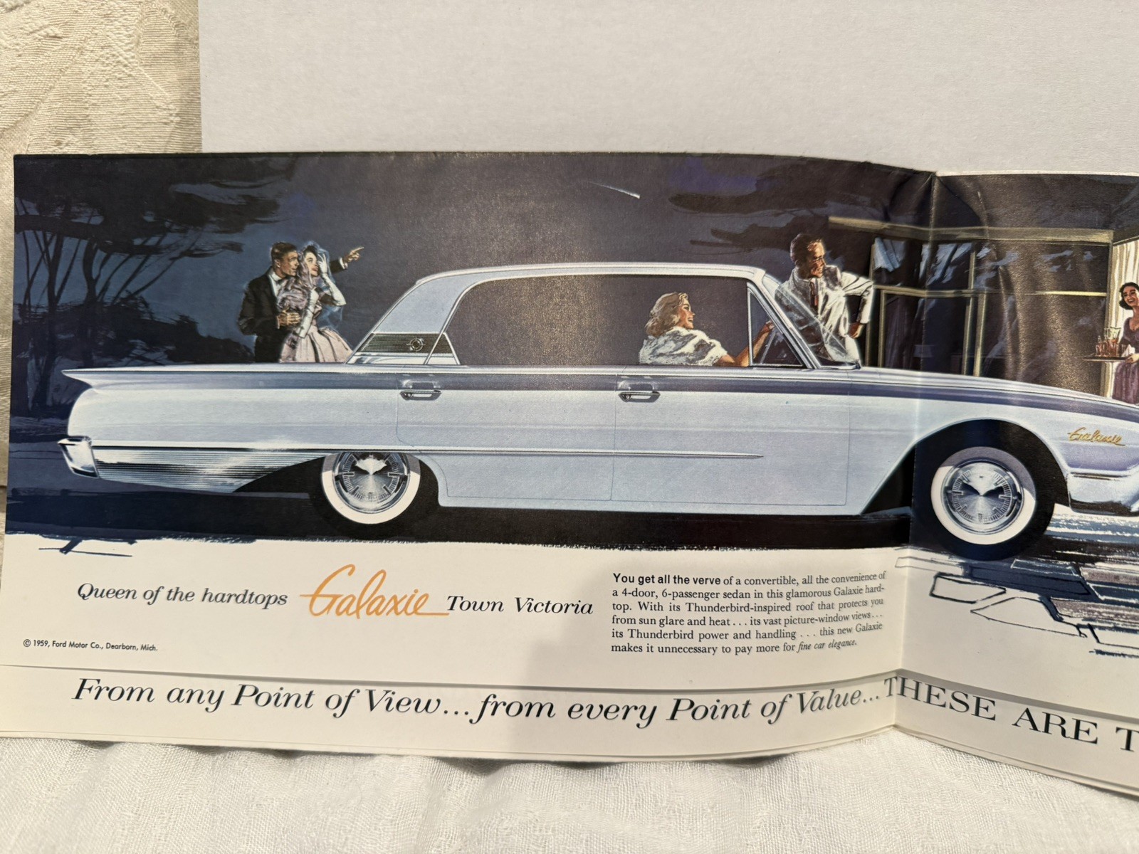 1960 Ford Dealership Brochure Opens to Poster Size of All 1960 Ford Cars Made