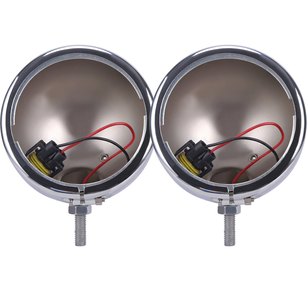 2x Motorcycle 4.5" Inch Fog Light Passing Spot Lights Chrome Housing For Harley