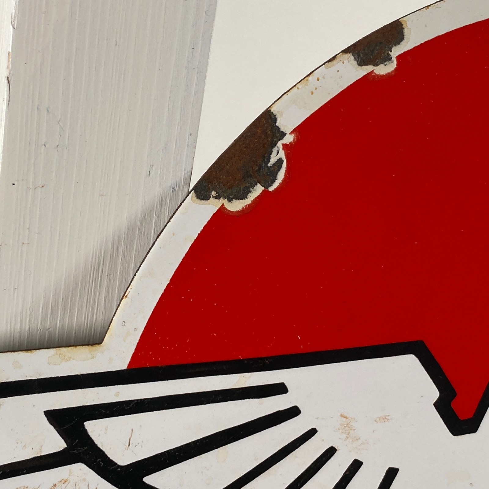 Flying A Enamel Sign - 50x30cm (19.7x11.8") - Rare Gas Station Vintage Iron Sign