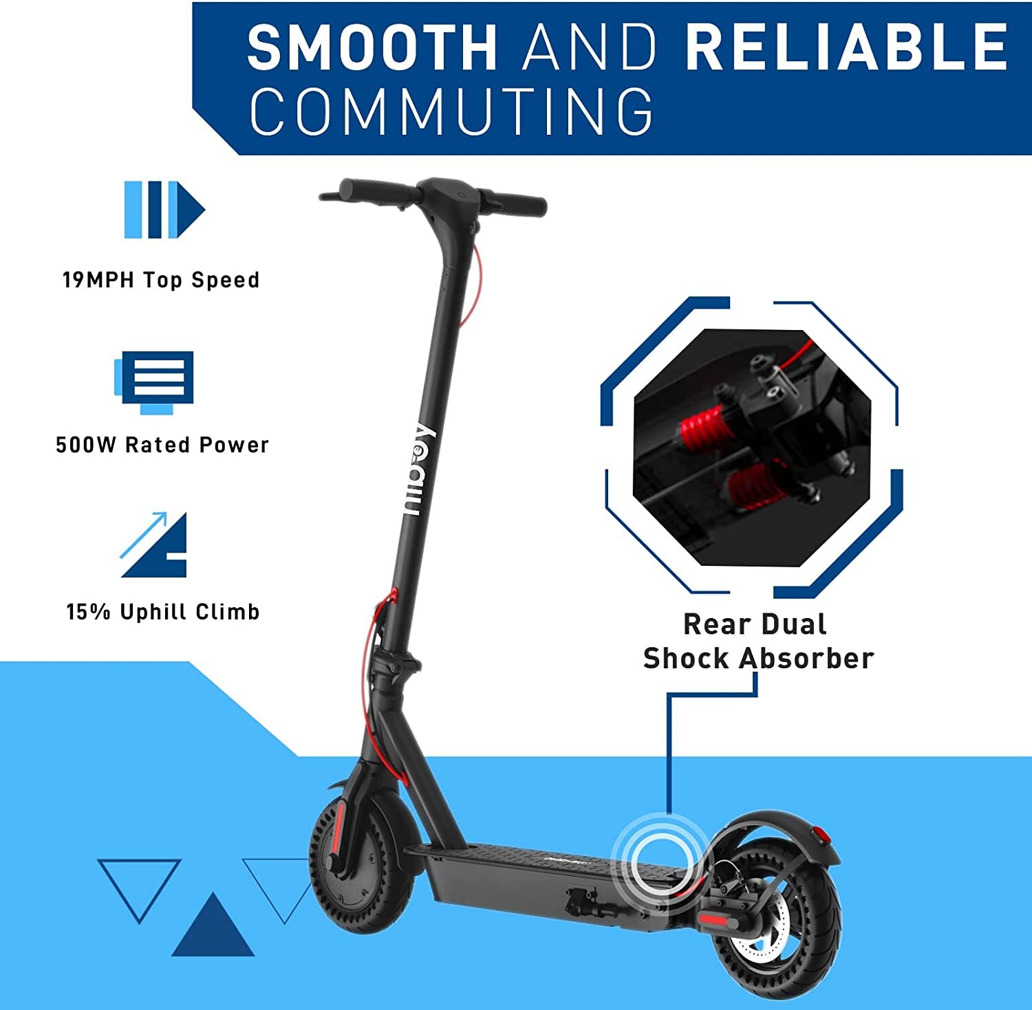 Hiboy KS4 Pro Electric Scooter Adult 500W 25 Miles Commuting Scooter Secondhand