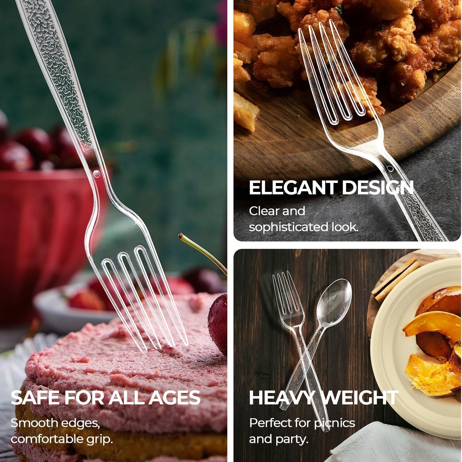 Durable Plastic Forks Set - 168 Count for All Occasions and Gatherings