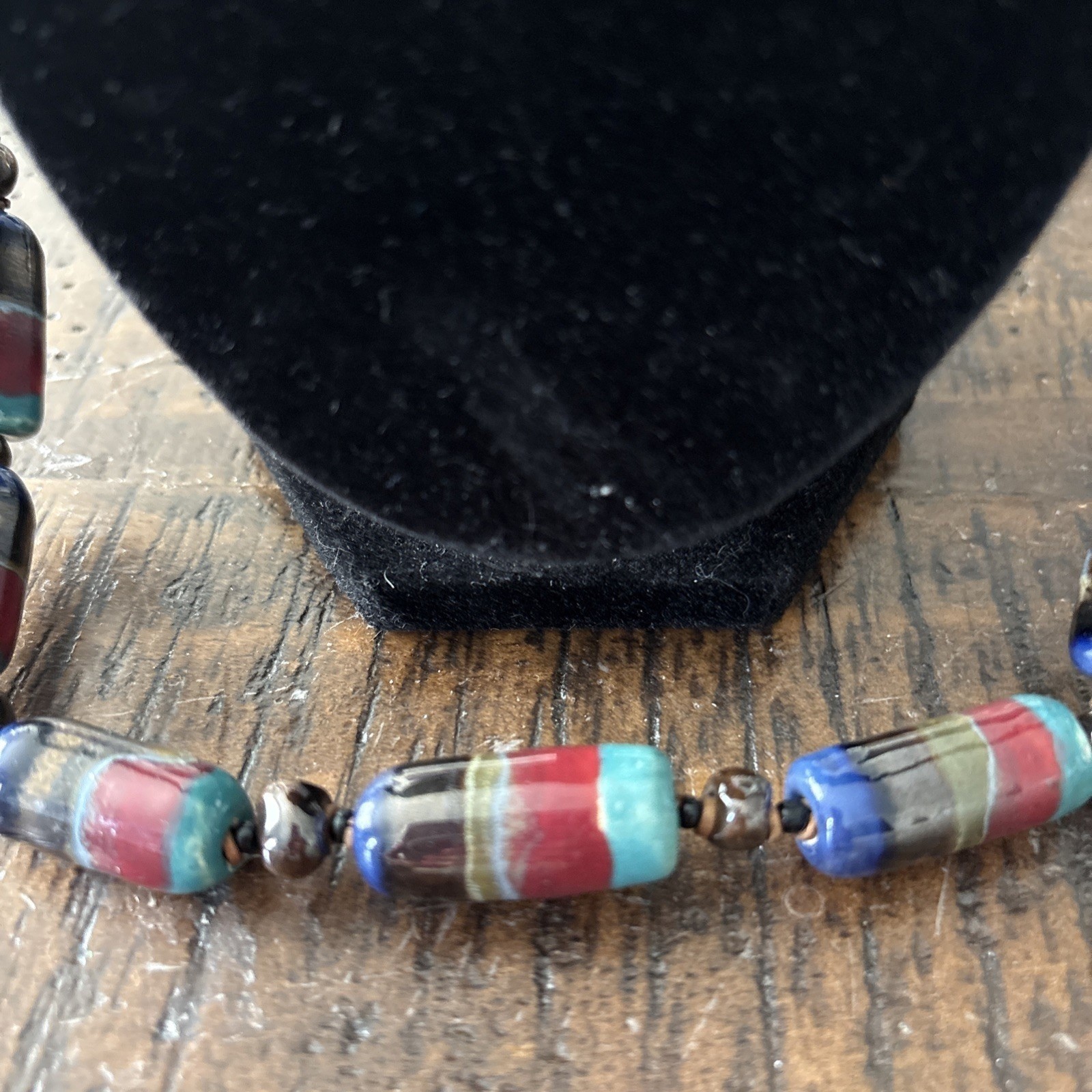 Himalayan Style Glass Beaded Necklace-Rich color beads-29”Gorgeous