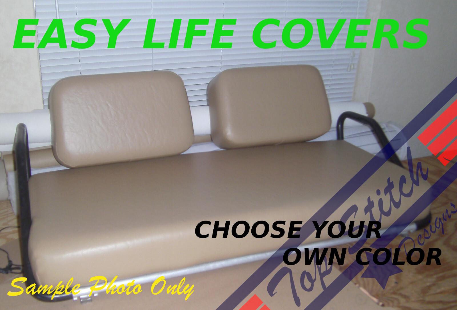 #59 **OEM** EZ-GO MARATHON Golf Cart Custom Front Seat Covers Set Staple On DIY