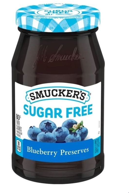 2 pack Smucker's: Blueberry Sugar Free Preserves, 12.75 oz New
