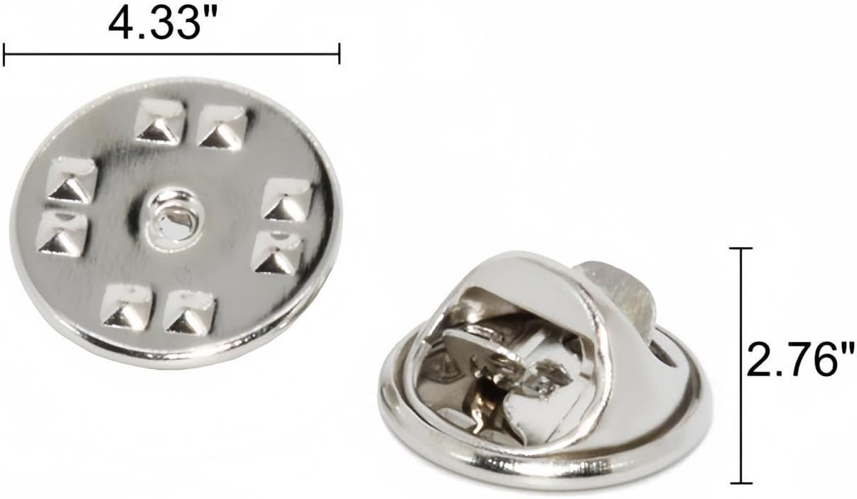 Lapel Pin Backs Metal Clutch Safety Fasteners 50 Pcs Silver