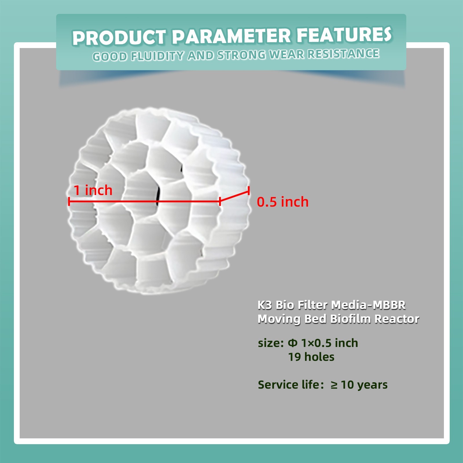 NEZO K3 Bio Media Plus 10 Gallons - Ultimate MBBR Filter for Aquariums & Ponds