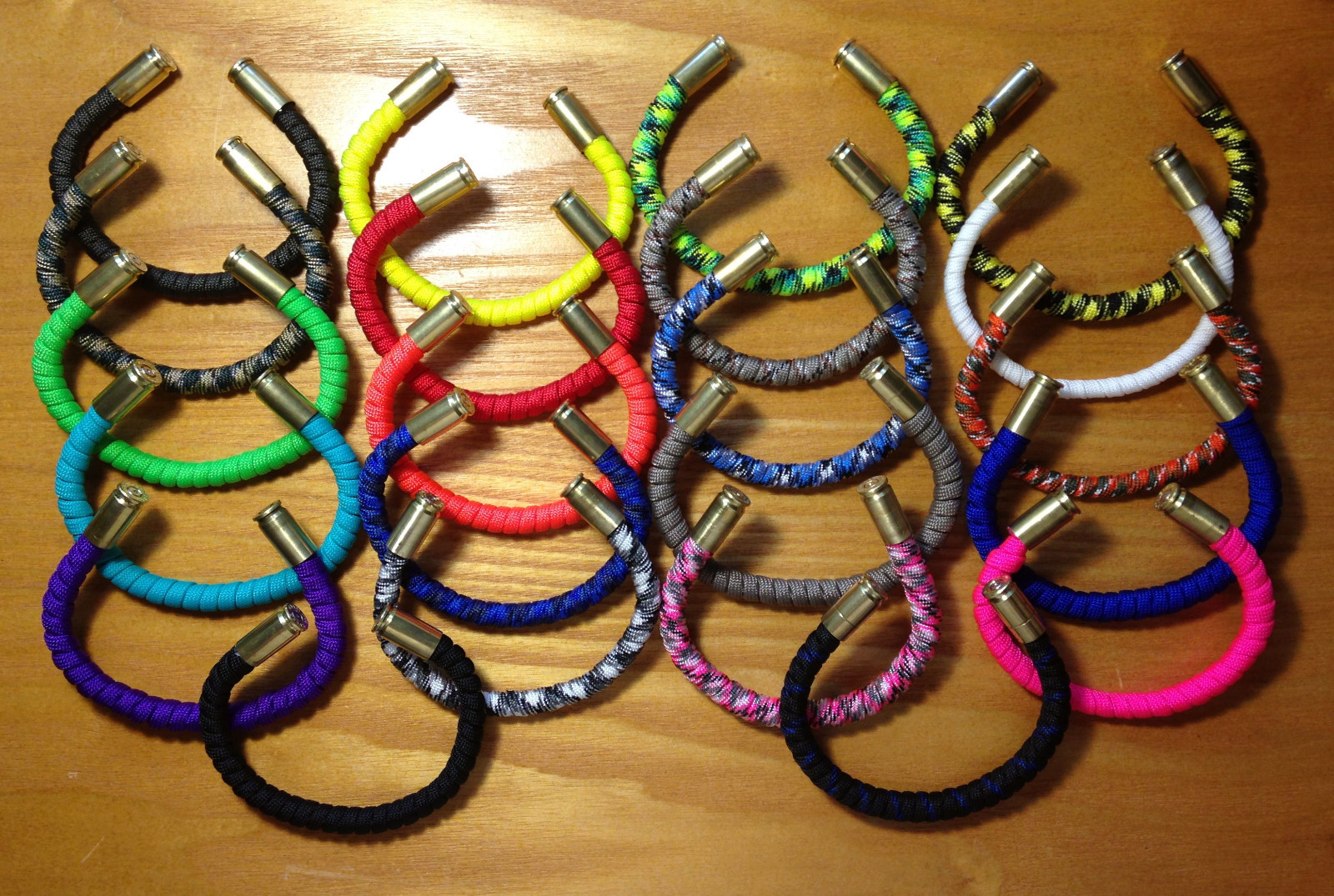 Paracord Copper Brass 9mm Spent Casing Cuff Bracelet