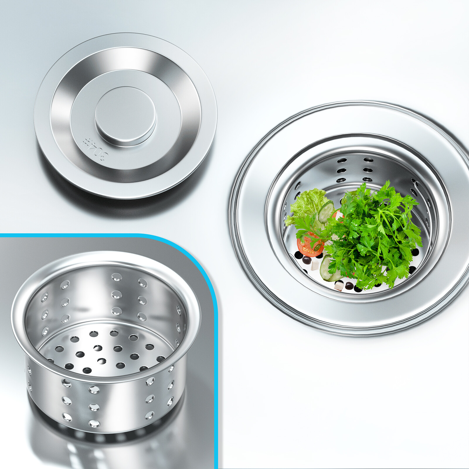 Stainless Steel Utility Bowl Laundry Sink with Water Plumbing Freestanding Sink