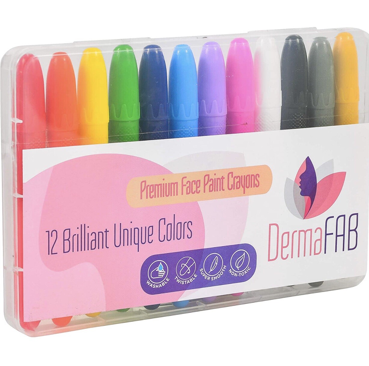 Face Paint Body Crayons Safe & Non-Toxic 12 color Set