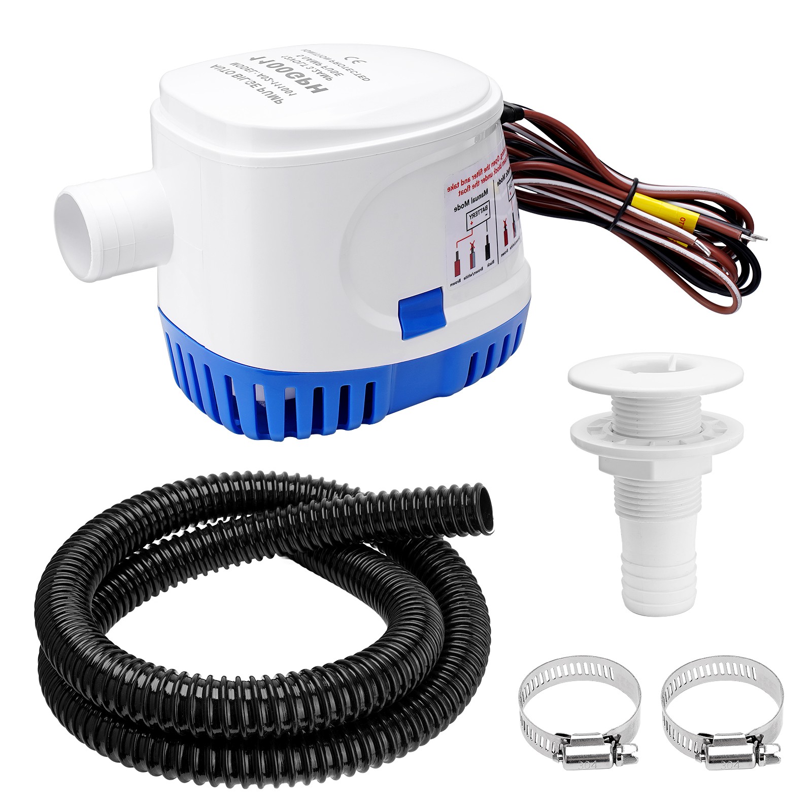 12V 1100GPH Automatic Submersible Boat Bilge Water Pump With Auto Float Switch