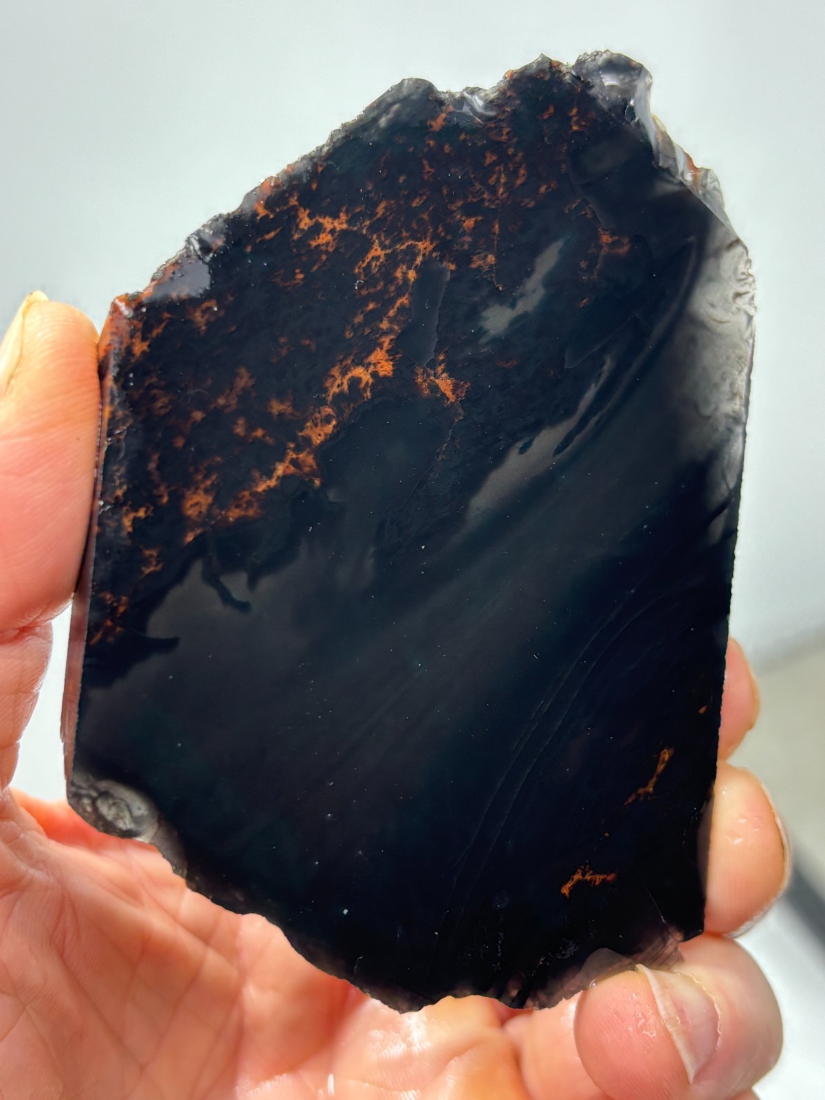 Tri-flow Sheen/Lace Obsidian Slab Lapidary Cabbing Knapping Combo ship avail